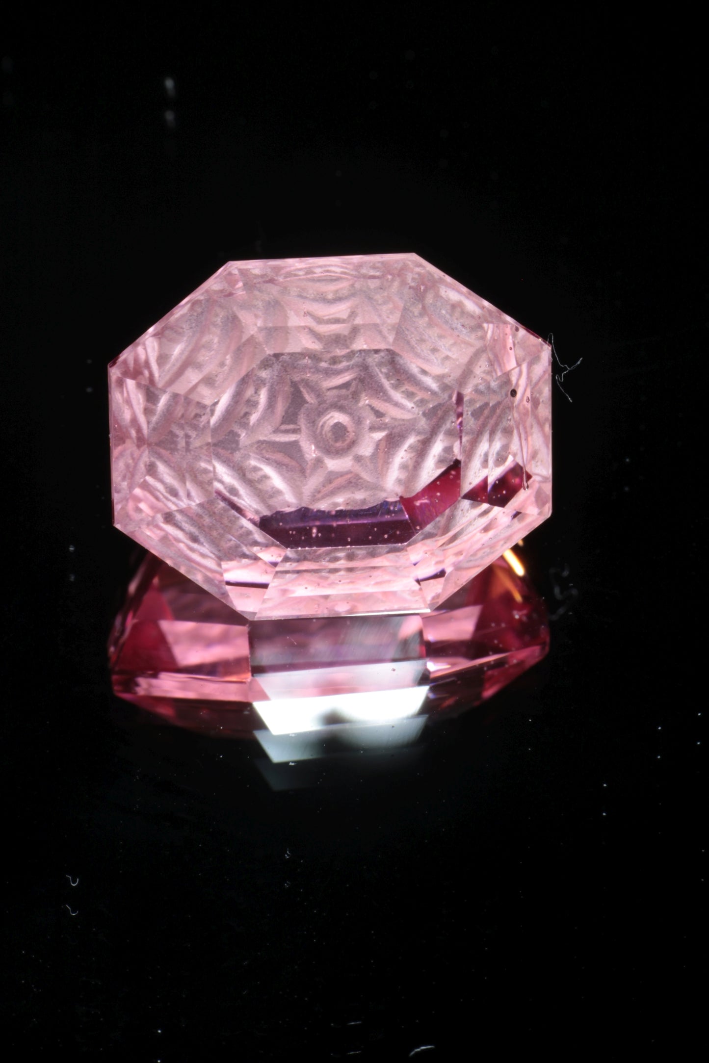 Fantasy Cut Laser Sapphire, Titanium Strawberry Sapphire