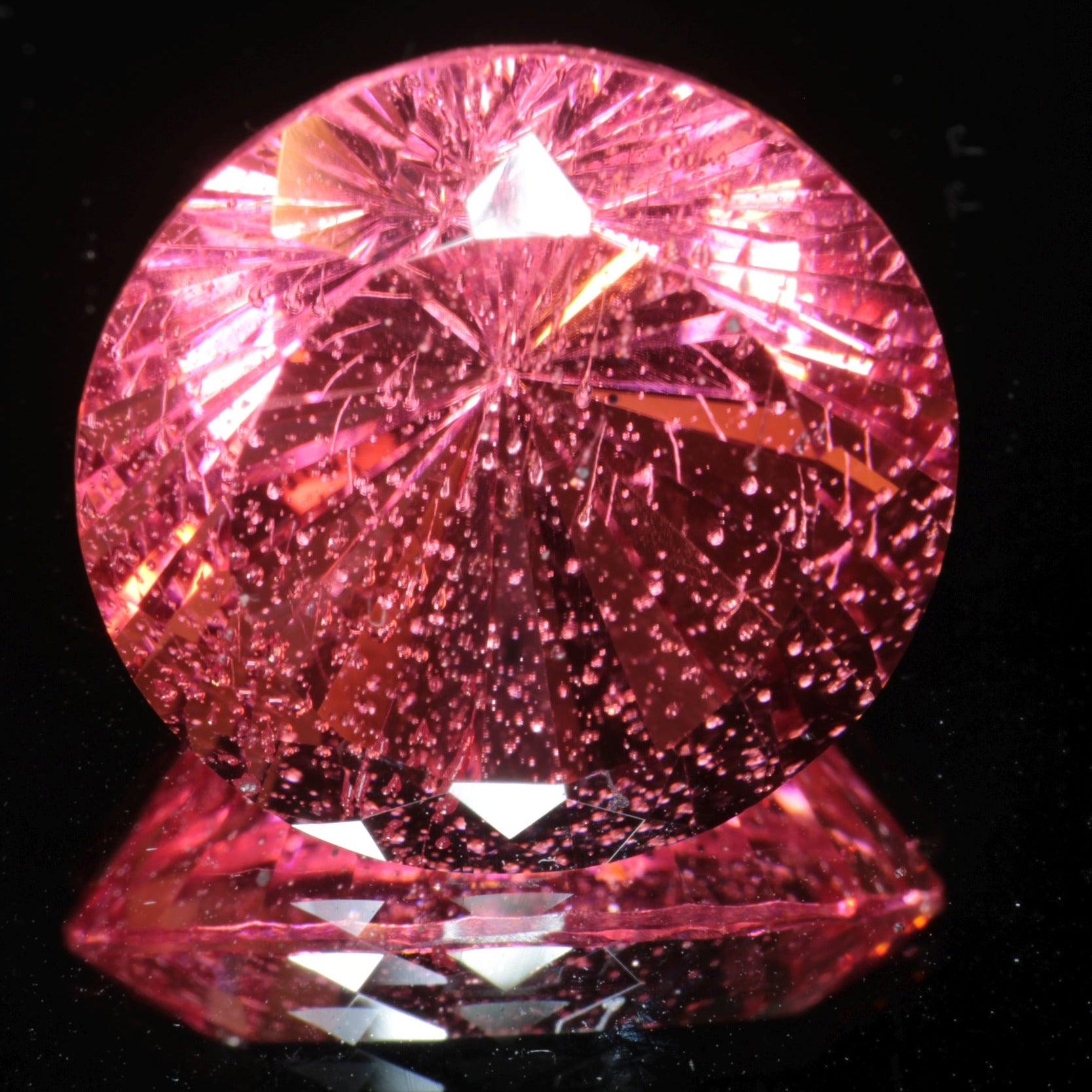 Fantasy Cut Laser Sapphire, Titanium Strawberry Sapphire