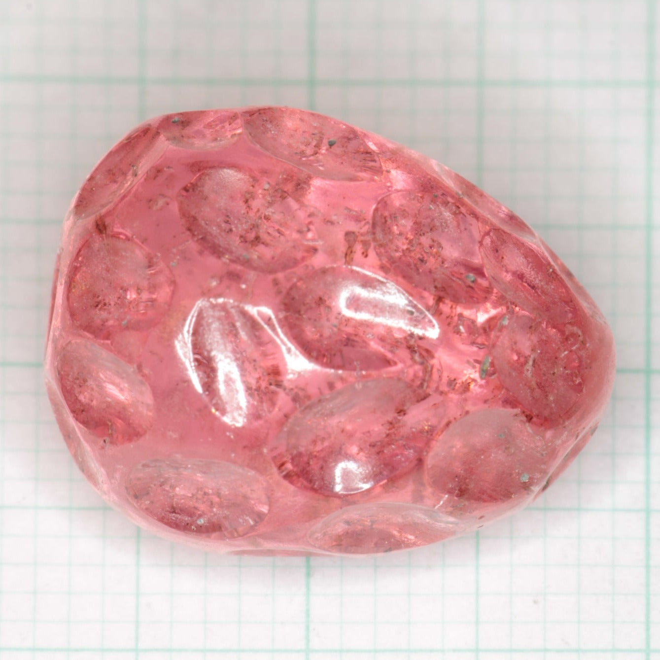 Strawberry Carved Laser Sapphire, Titanium Strawberry Sapphire