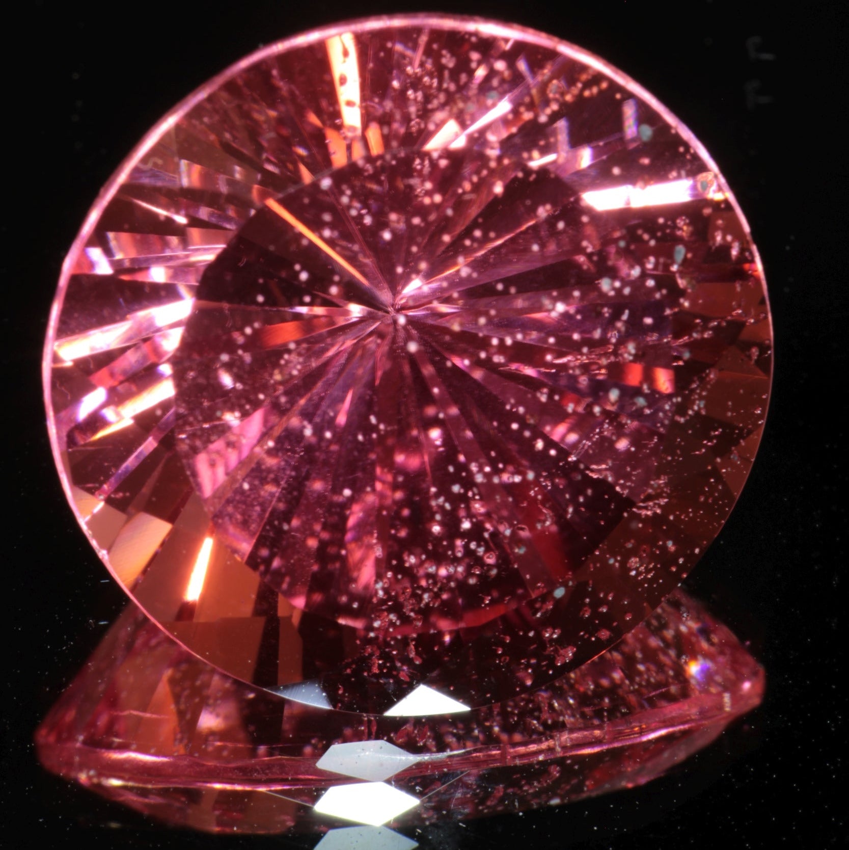 Fantasy Cut Laser Sapphire, Titanium Strawberry Sapphire