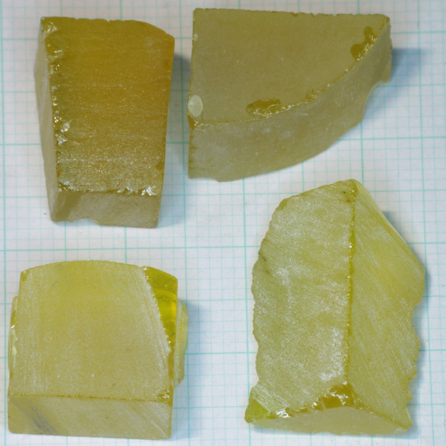 Golden Laser Garnet Facet Rough, Ce+Nd YAG