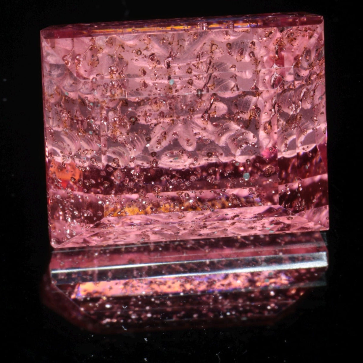 Fantasy Cut Laser Sapphire, Titanium Strawberry Sapphire