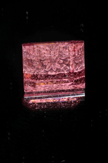 Fantasy Cut Laser Sapphire, Titanium Strawberry Sapphire