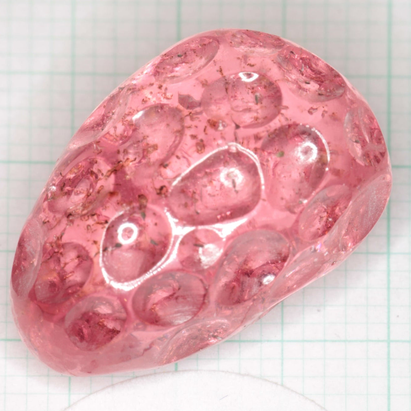 Strawberry Carved Laser Sapphire, Titanium Strawberry Sapphire