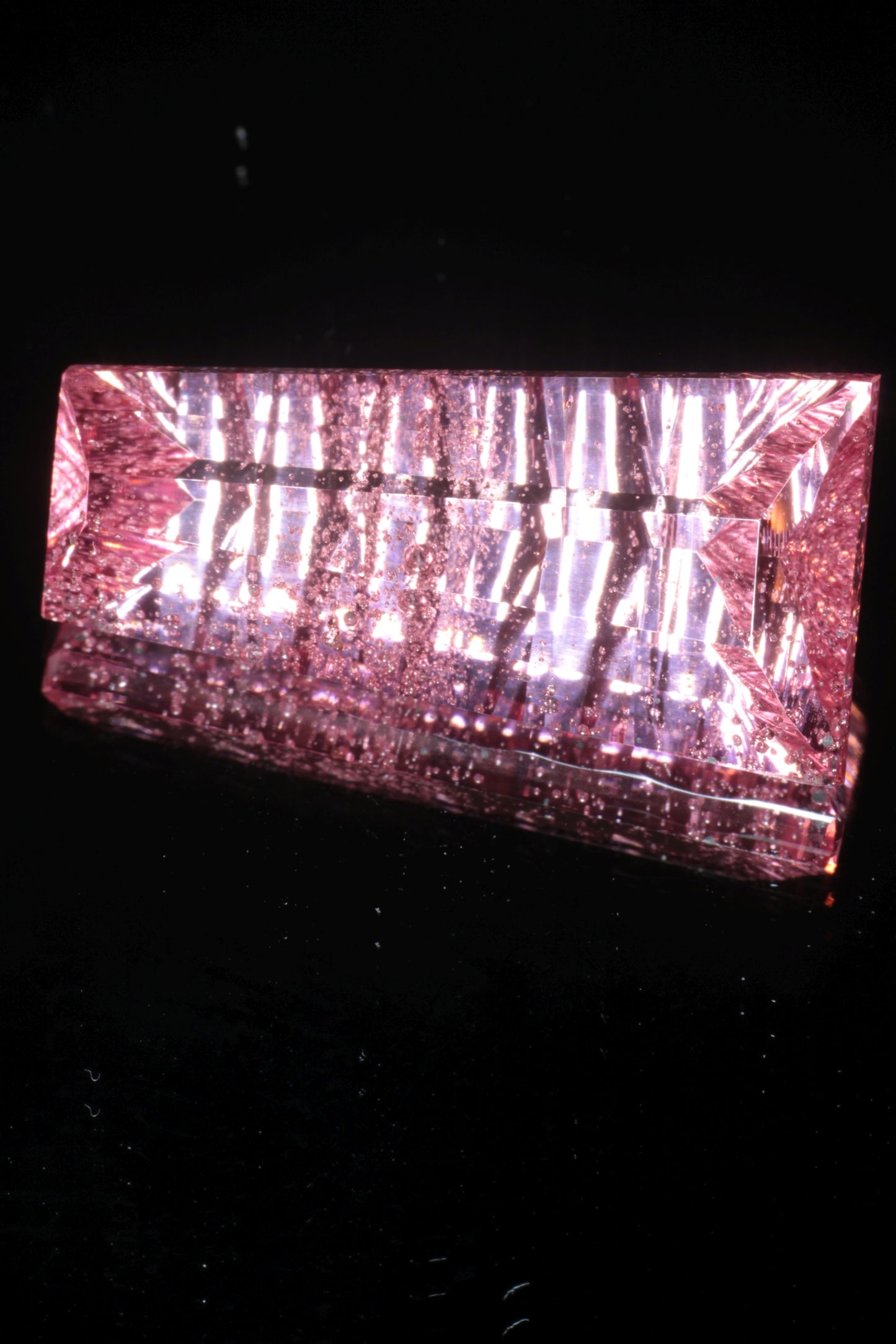 Fantasy Cut Laser Sapphire, Titanium Strawberry Sapphire