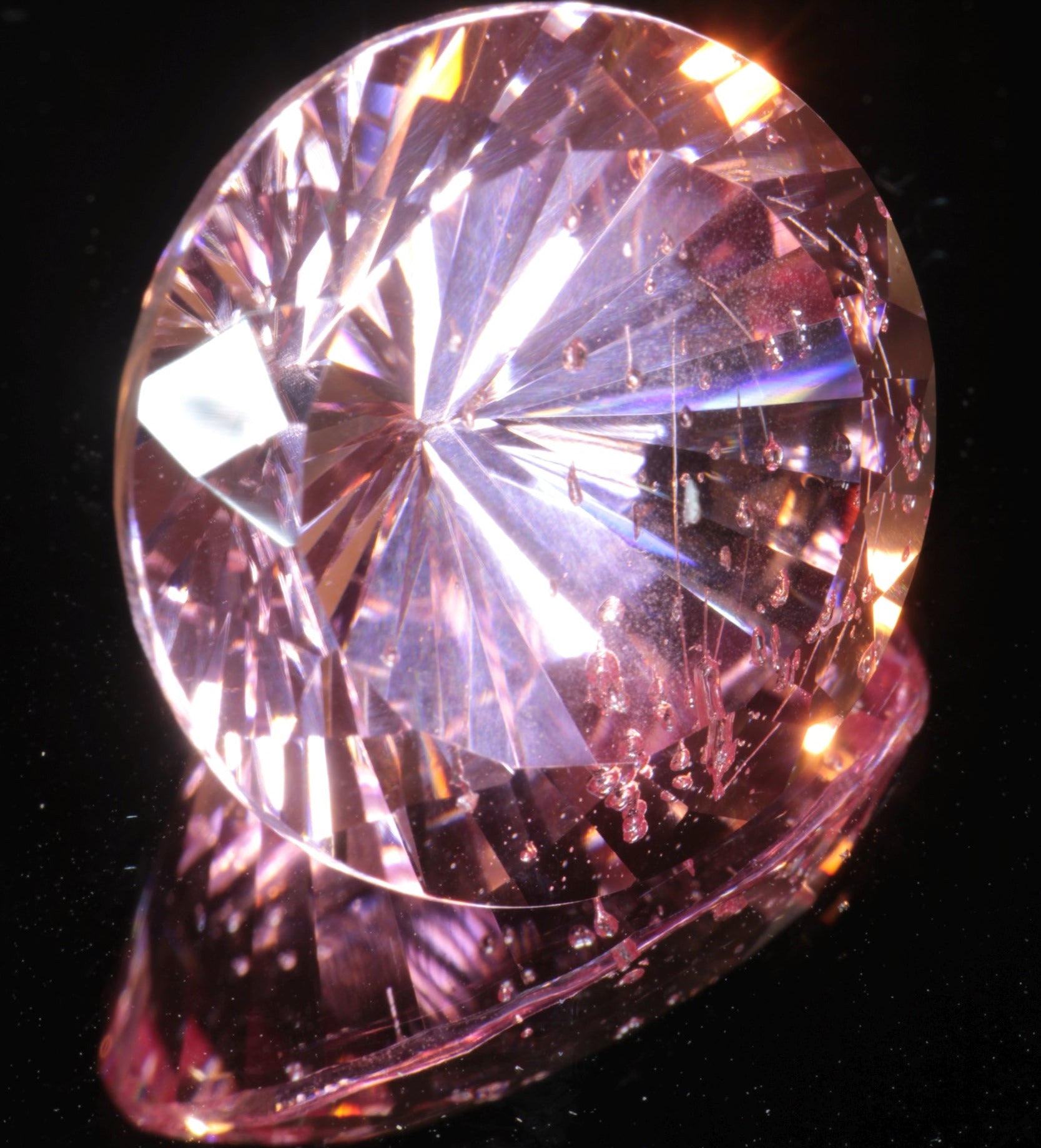 Fantasy Cut Laser Sapphire, Titanium Strawberry Sapphire