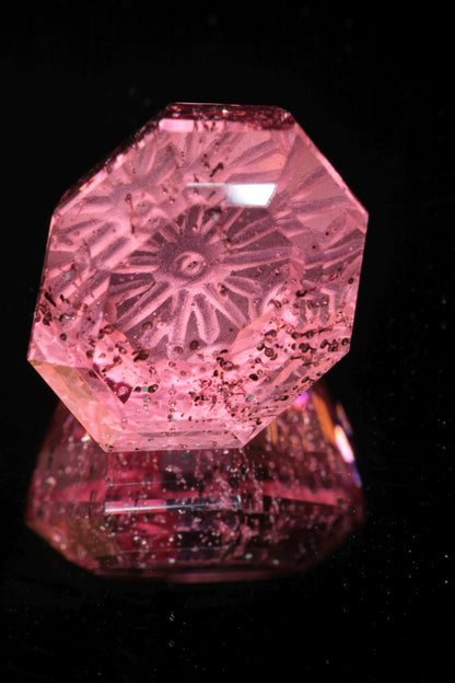 Fantasy Cut Laser Sapphire, Titanium Strawberry Sapphire