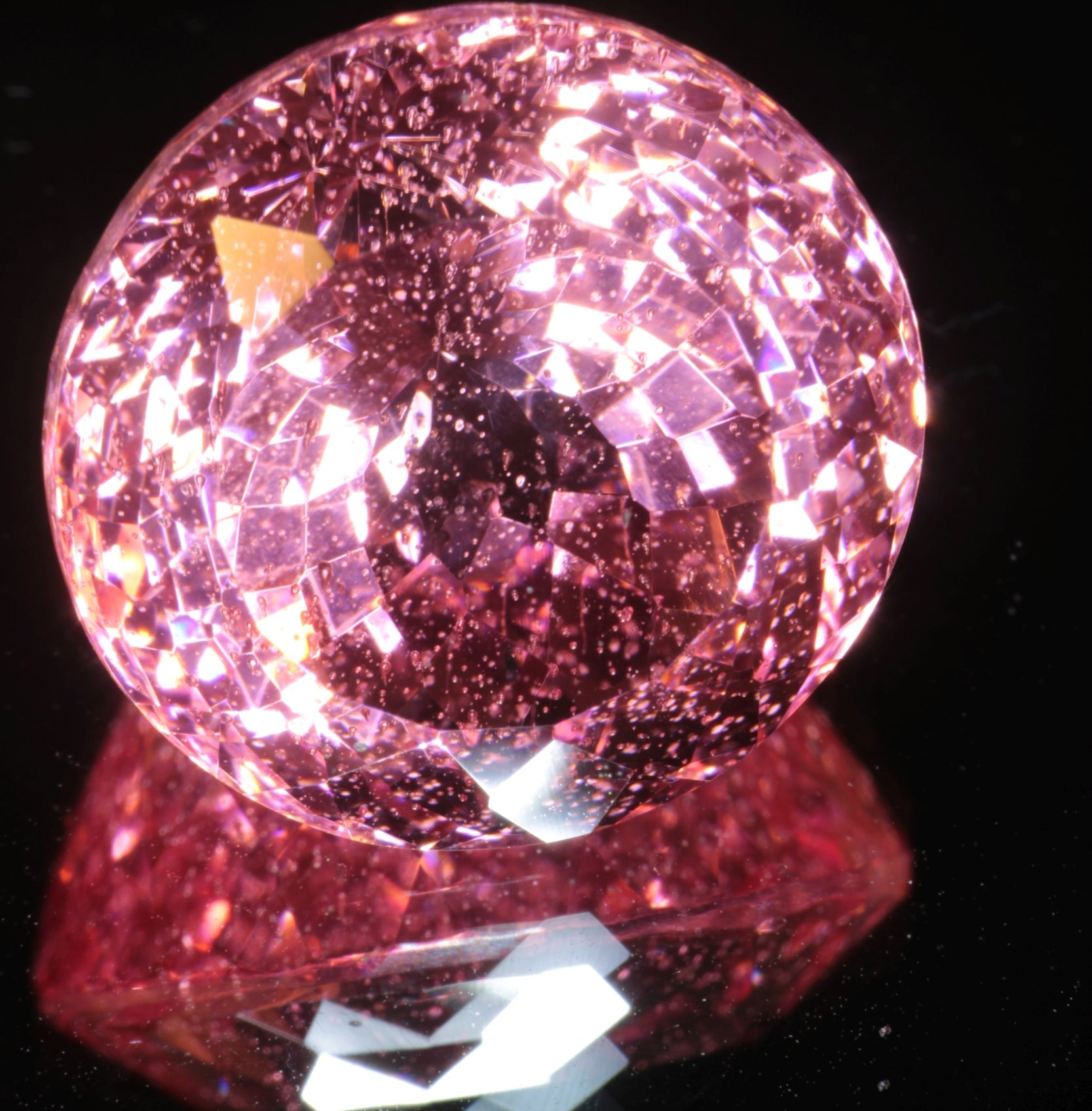 Fantasy Cut Laser Sapphire, Titanium Strawberry Sapphire