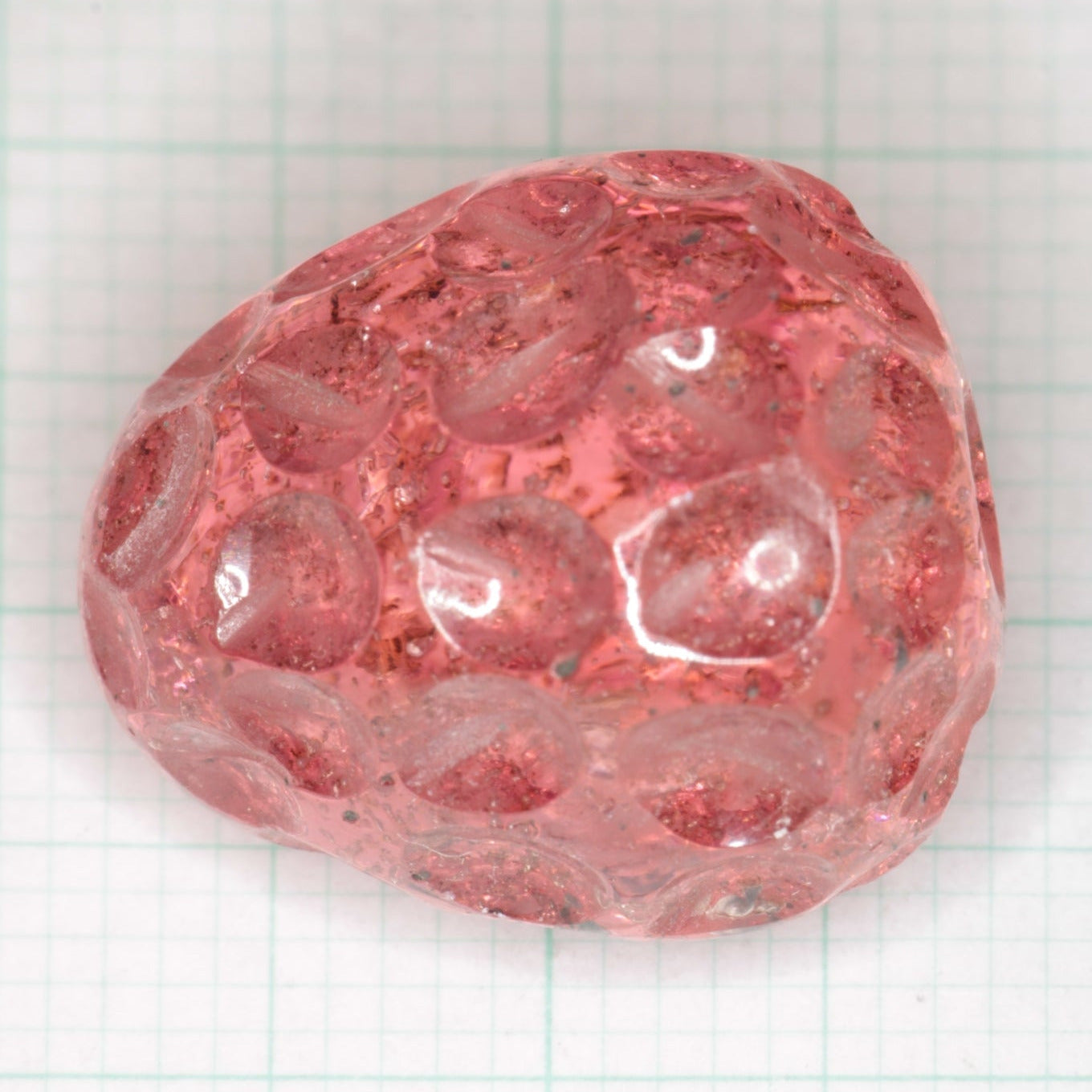 Strawberry Carved Laser Sapphire, Titanium Strawberry Sapphire