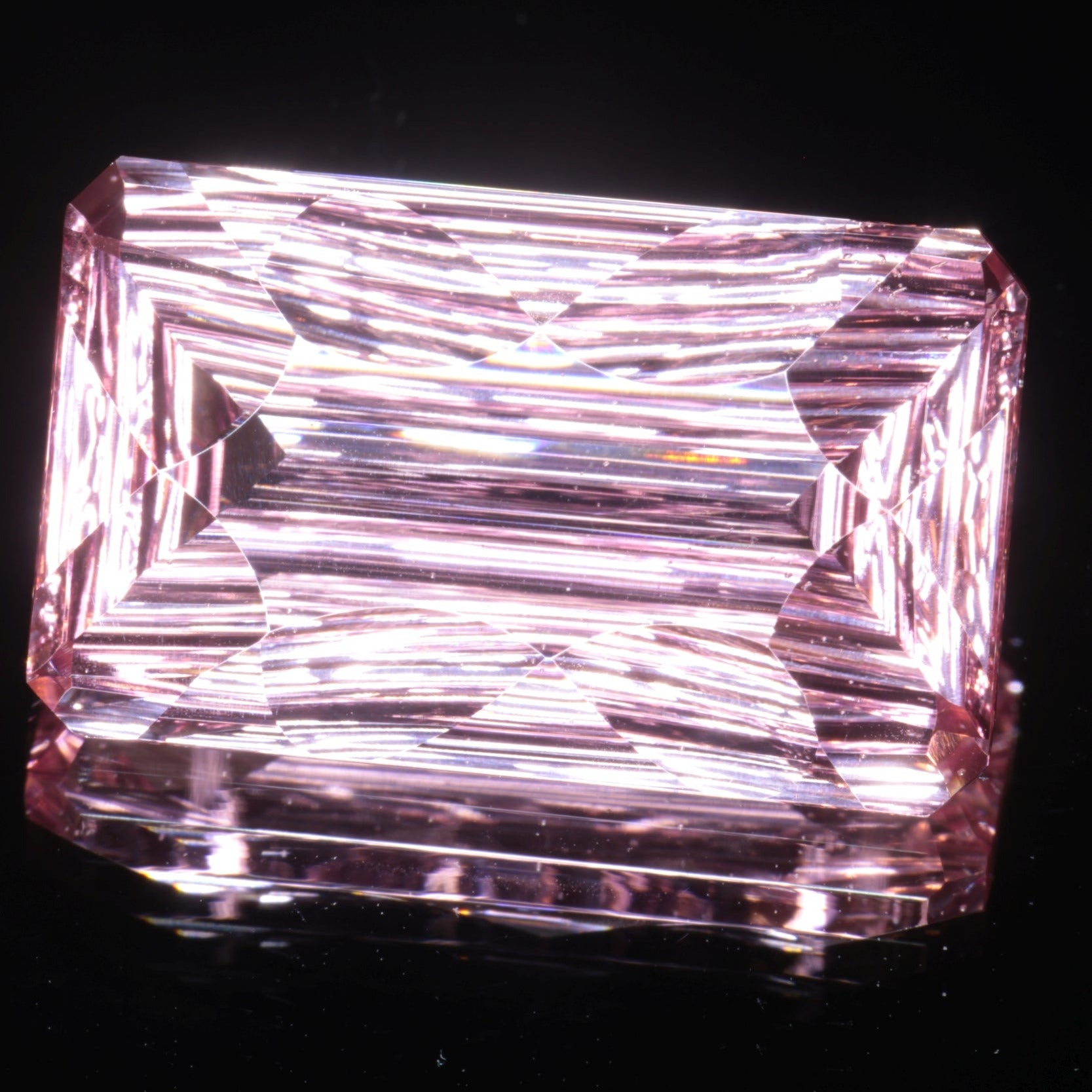 Fantasy Cut Laser Sapphire, Titanium Strawberry Sapphire