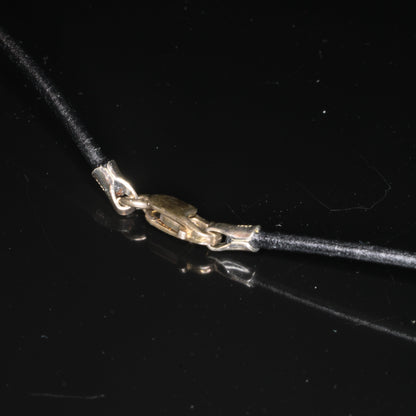 18 inch Black Leather Cord With Sterling Clasp