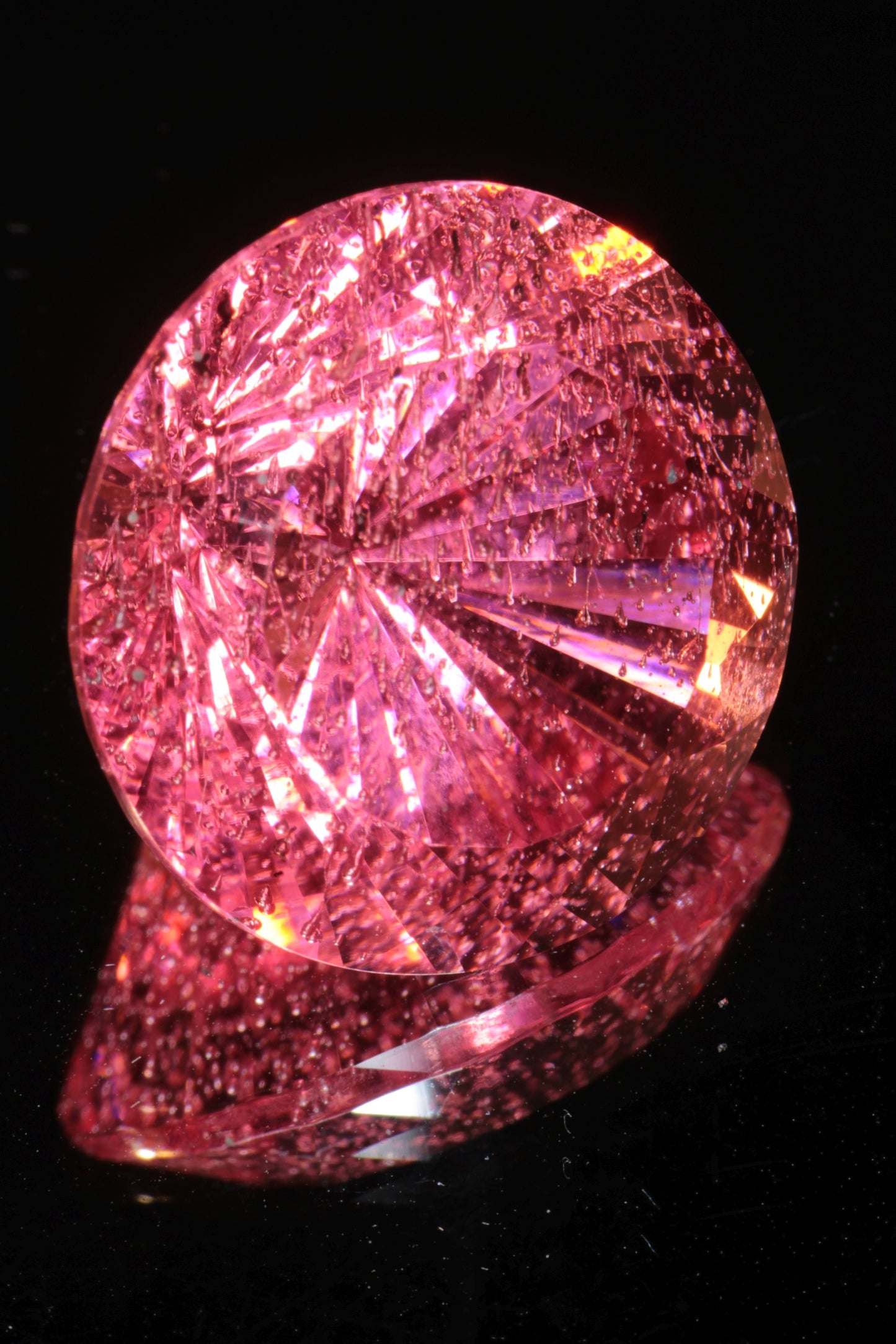 Fantasy Cut Laser Sapphire, Titanium Strawberry Sapphire