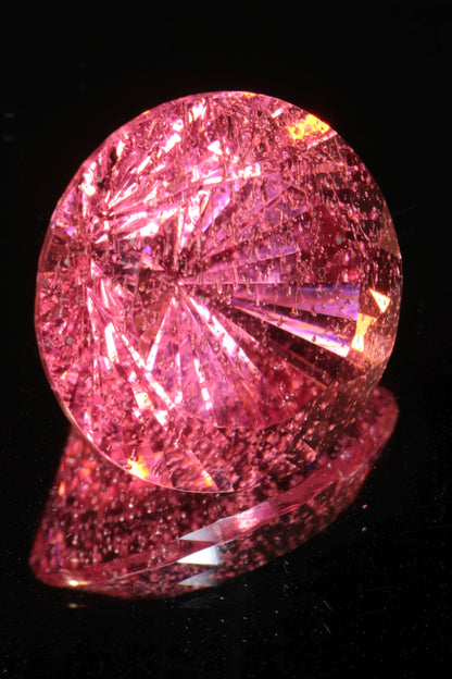 Fantasy Cut Laser Sapphire, Titanium Strawberry Sapphire