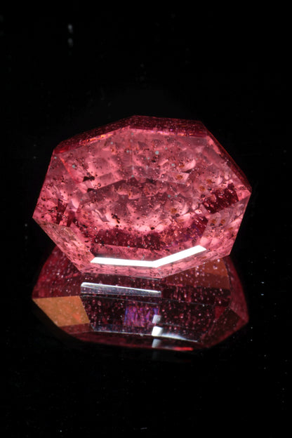 Fantasy Cut Laser Sapphire, Titanium Strawberry Sapphire