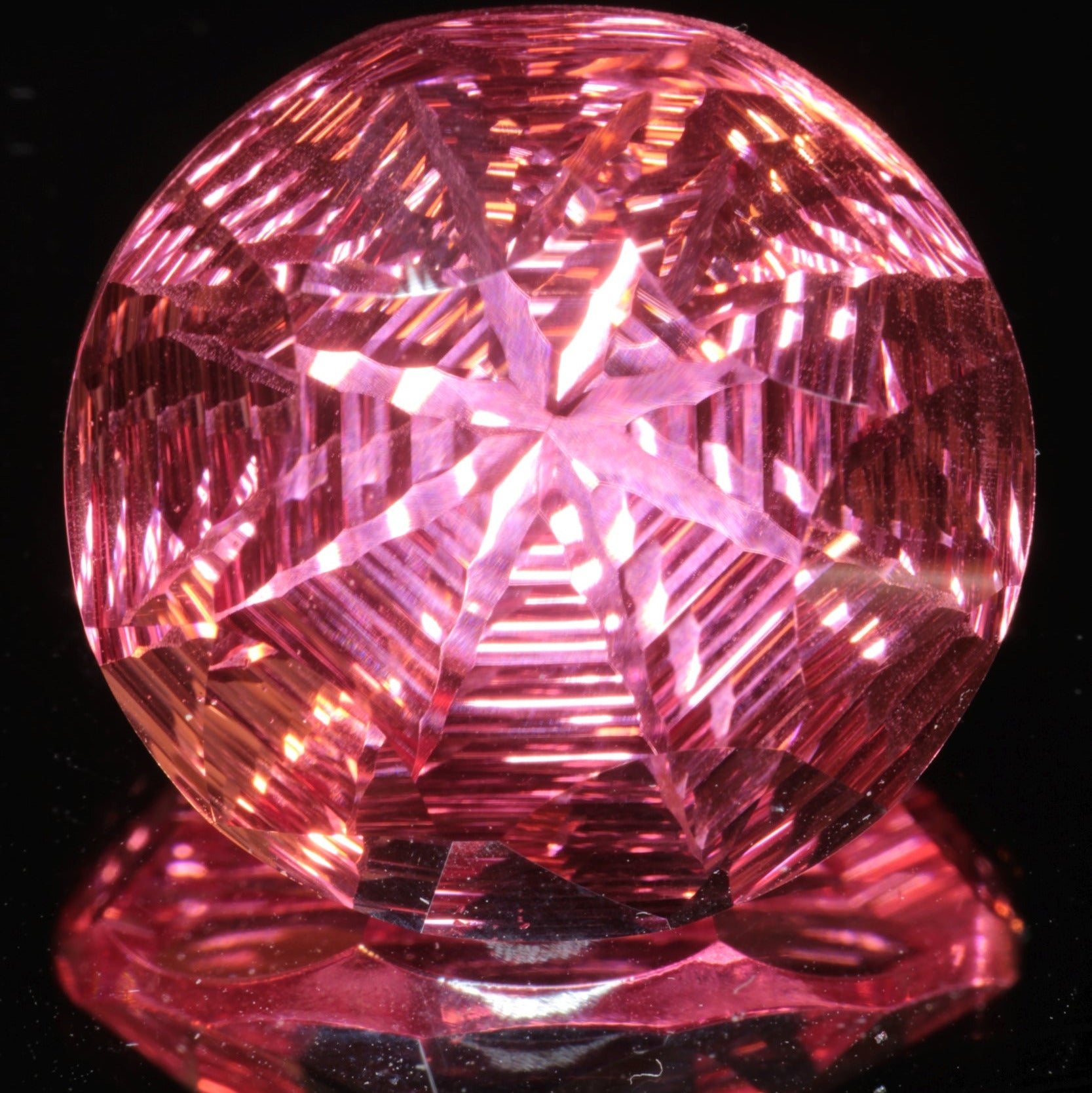 Fantasy Cut Laser Sapphire, Titanium Strawberry Sapphire