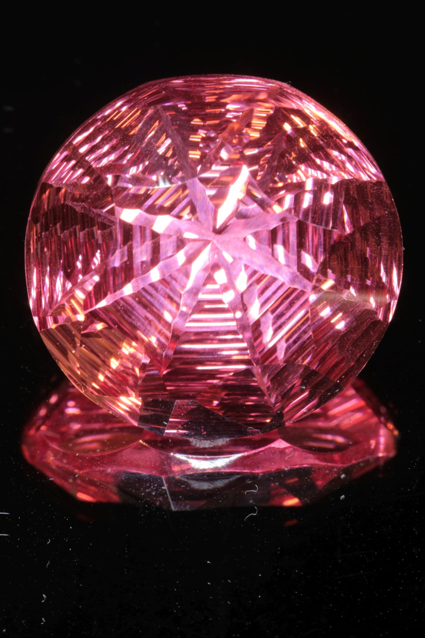 Fantasy Cut Laser Sapphire, Titanium Strawberry Sapphire