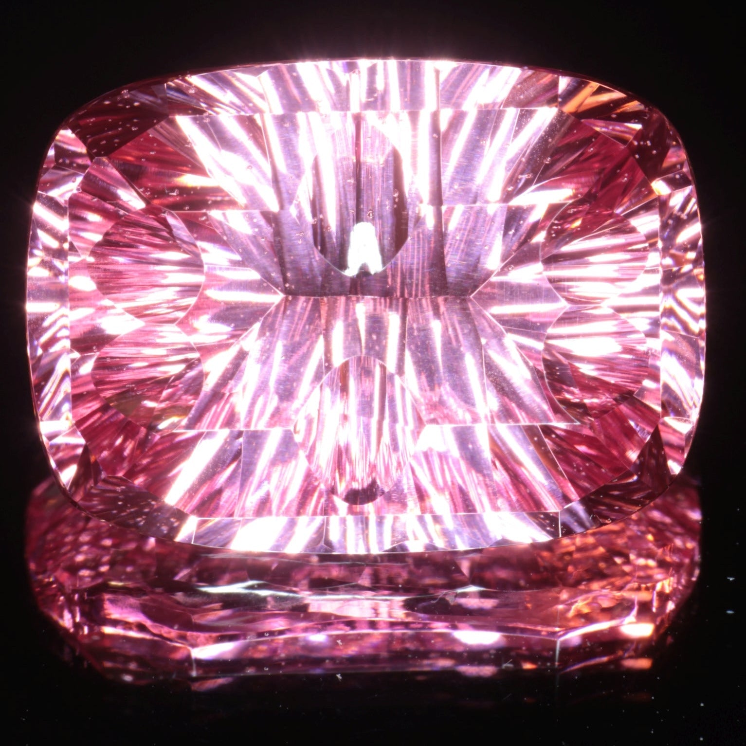 Fantasy Cut Laser Sapphire, Titanium Strawberry Sapphire