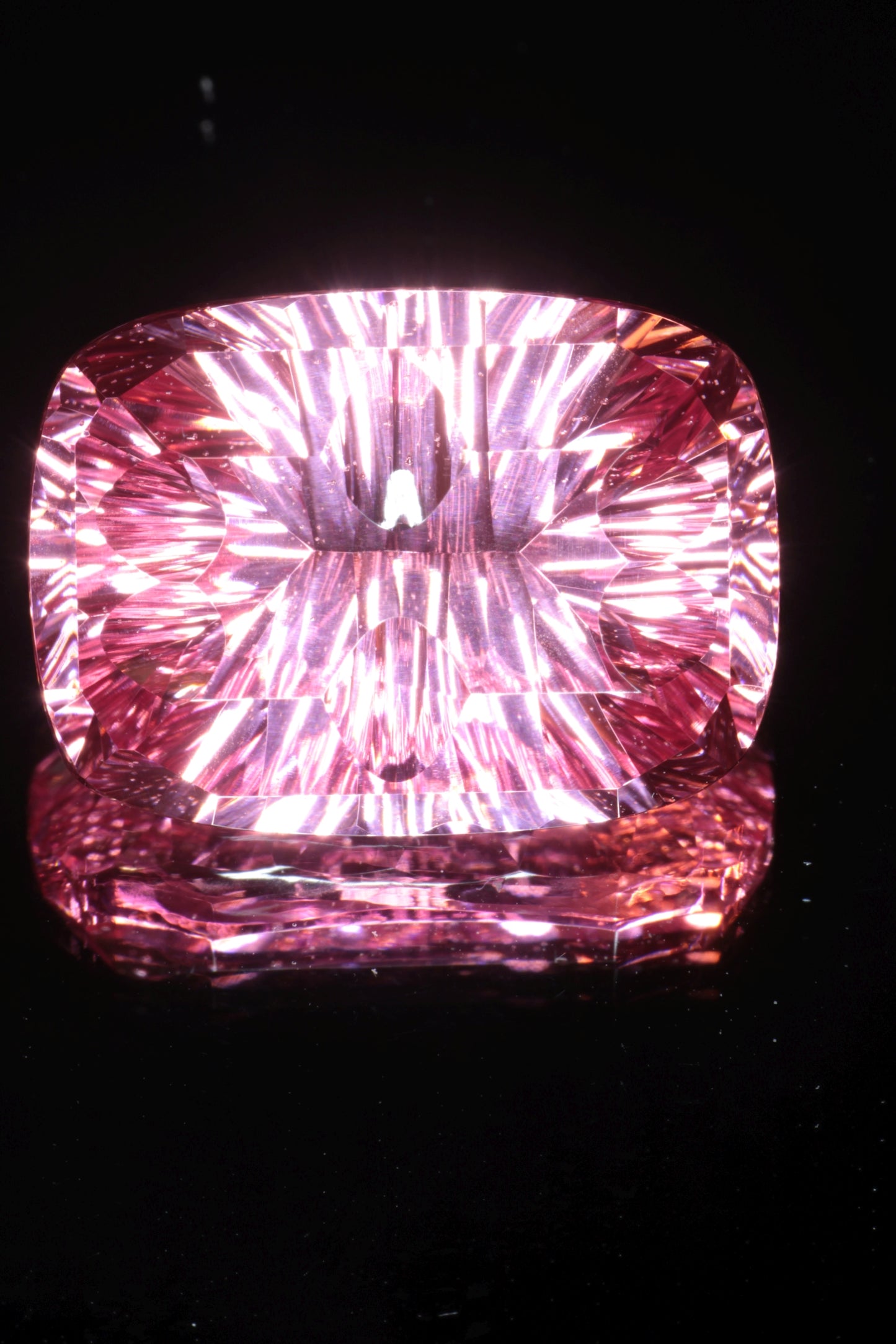 Fantasy Cut Laser Sapphire, Titanium Strawberry Sapphire