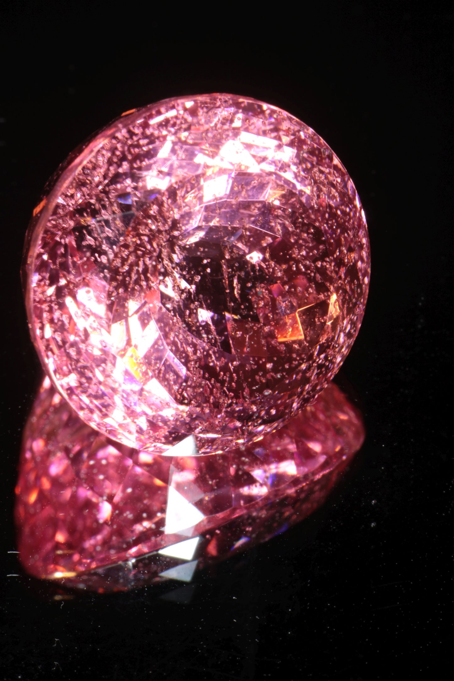 Fantasy Cut Laser Sapphire, Titanium Strawberry Sapphire