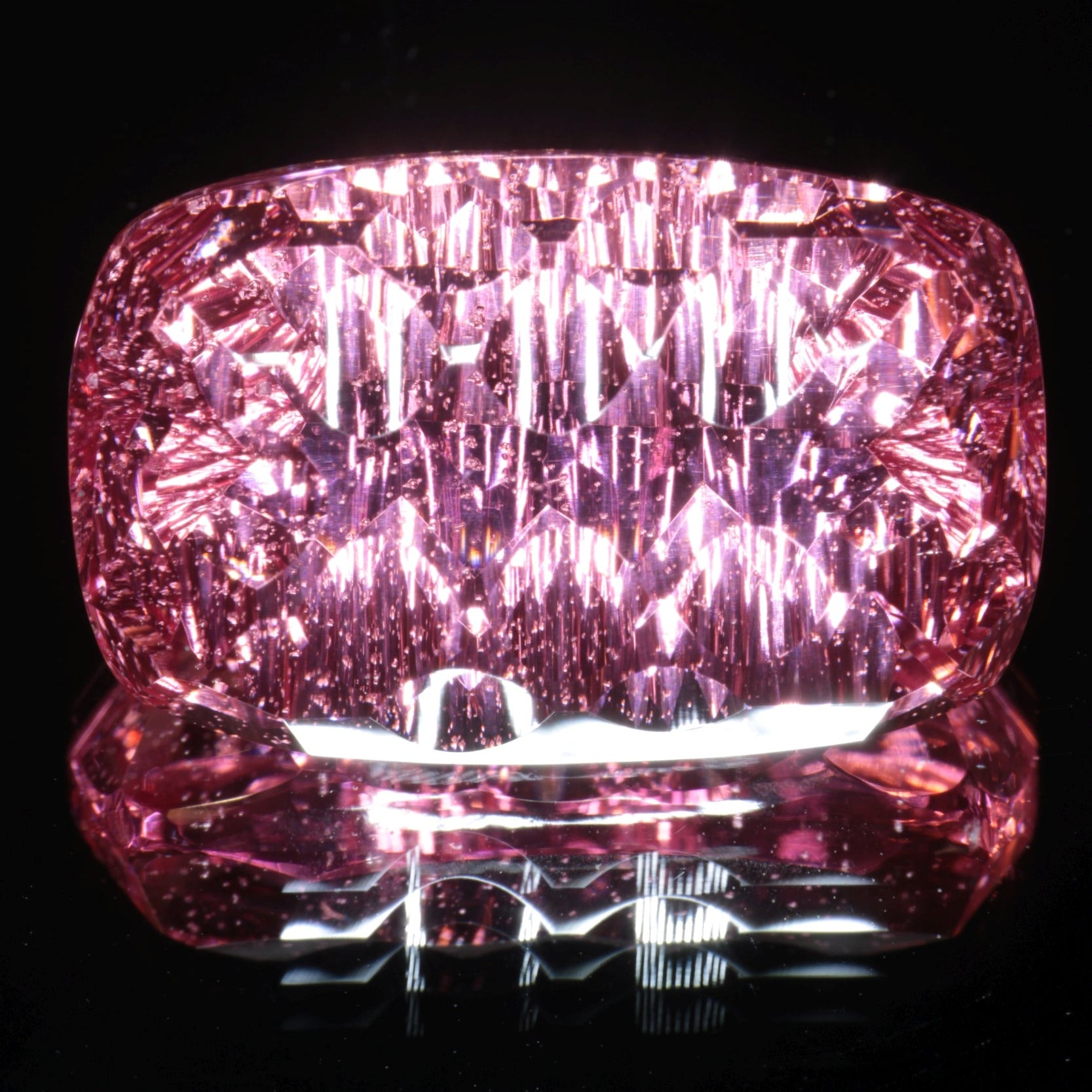 Fantasy Cut Laser Sapphire, Titanium Strawberry Sapphire