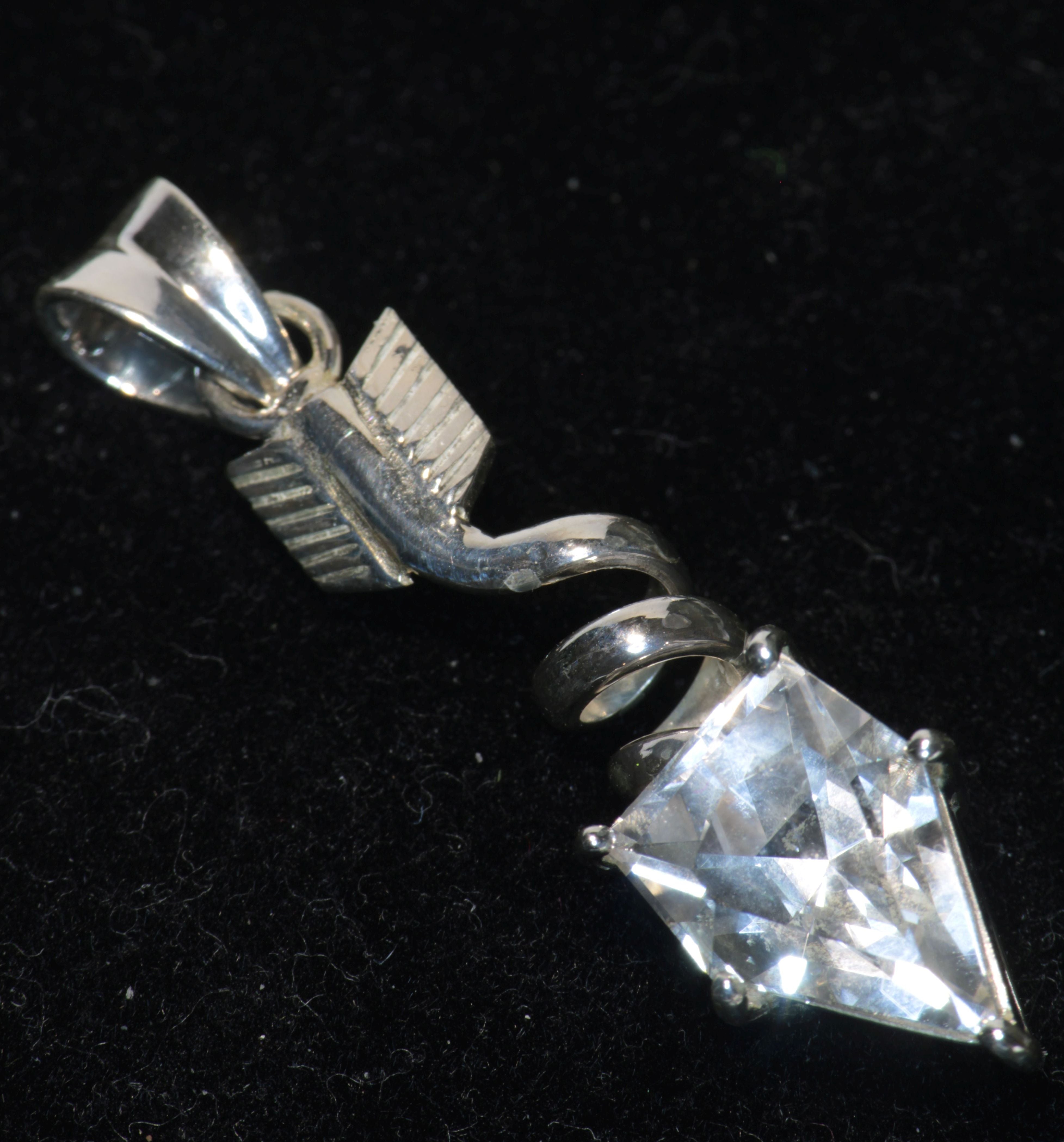 F-35 Fighter Jet Window Sapphire Pendants in Sterling with Custom Sensor Cut (F35 Gem)