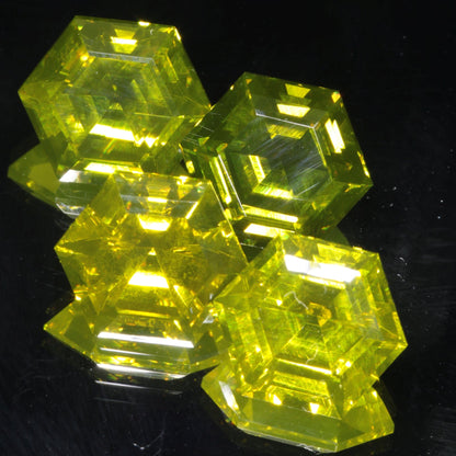 Zombie Garnet, Yellow Green Laser Garnet Faceted Stones, Ce+?? YAG