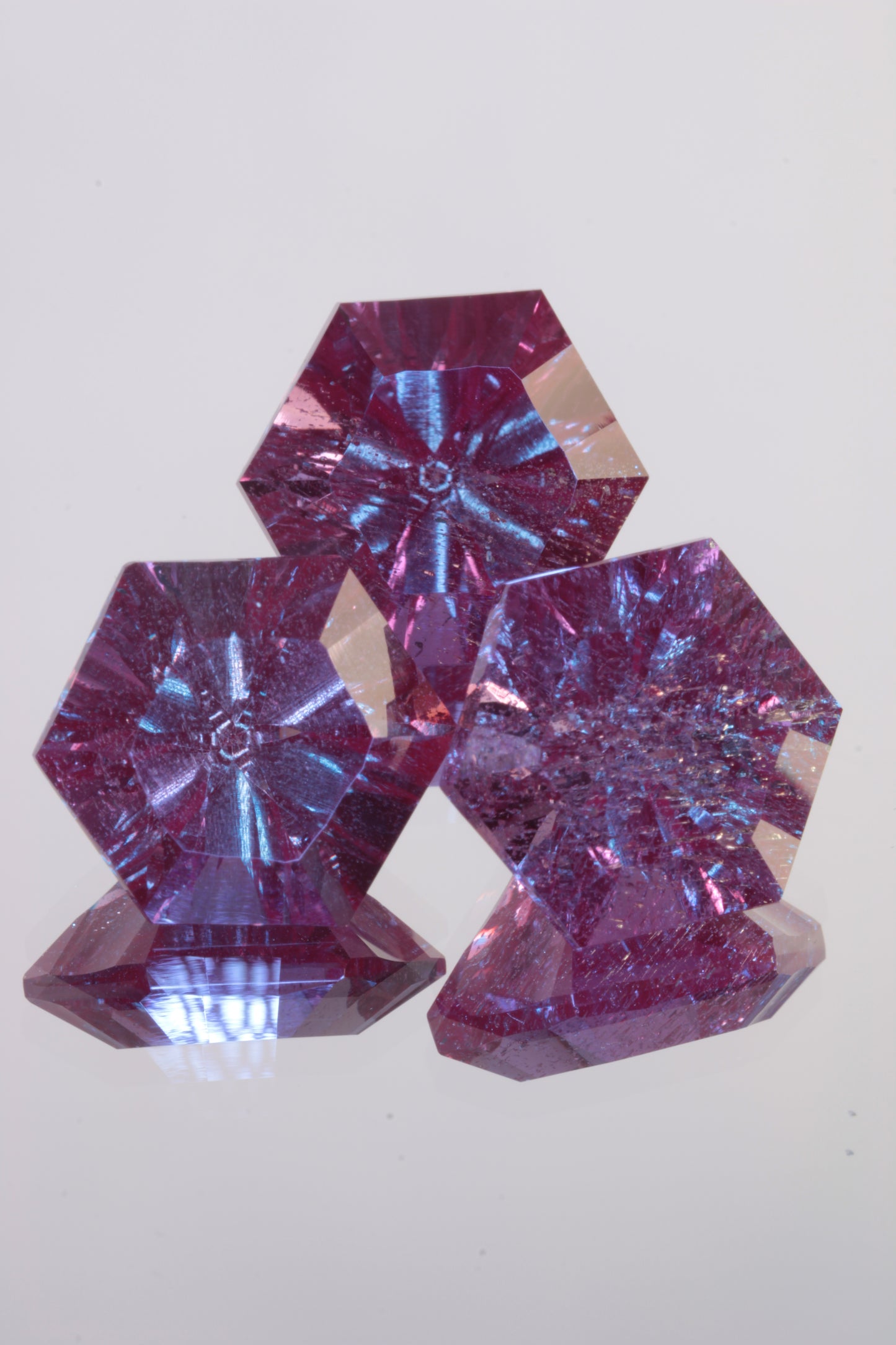 Fantasy Cut Laser Alexandrite Stones, Lab Created Red Glow Alexandrite