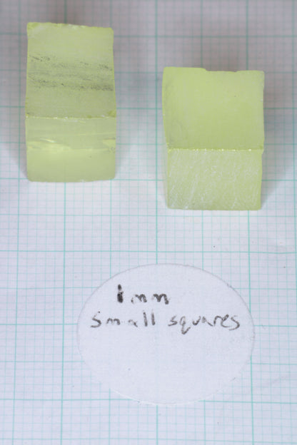 Ghost Garnet aka Pr:LuAG Lumogarnet Facet Rough Green with Orange Glow