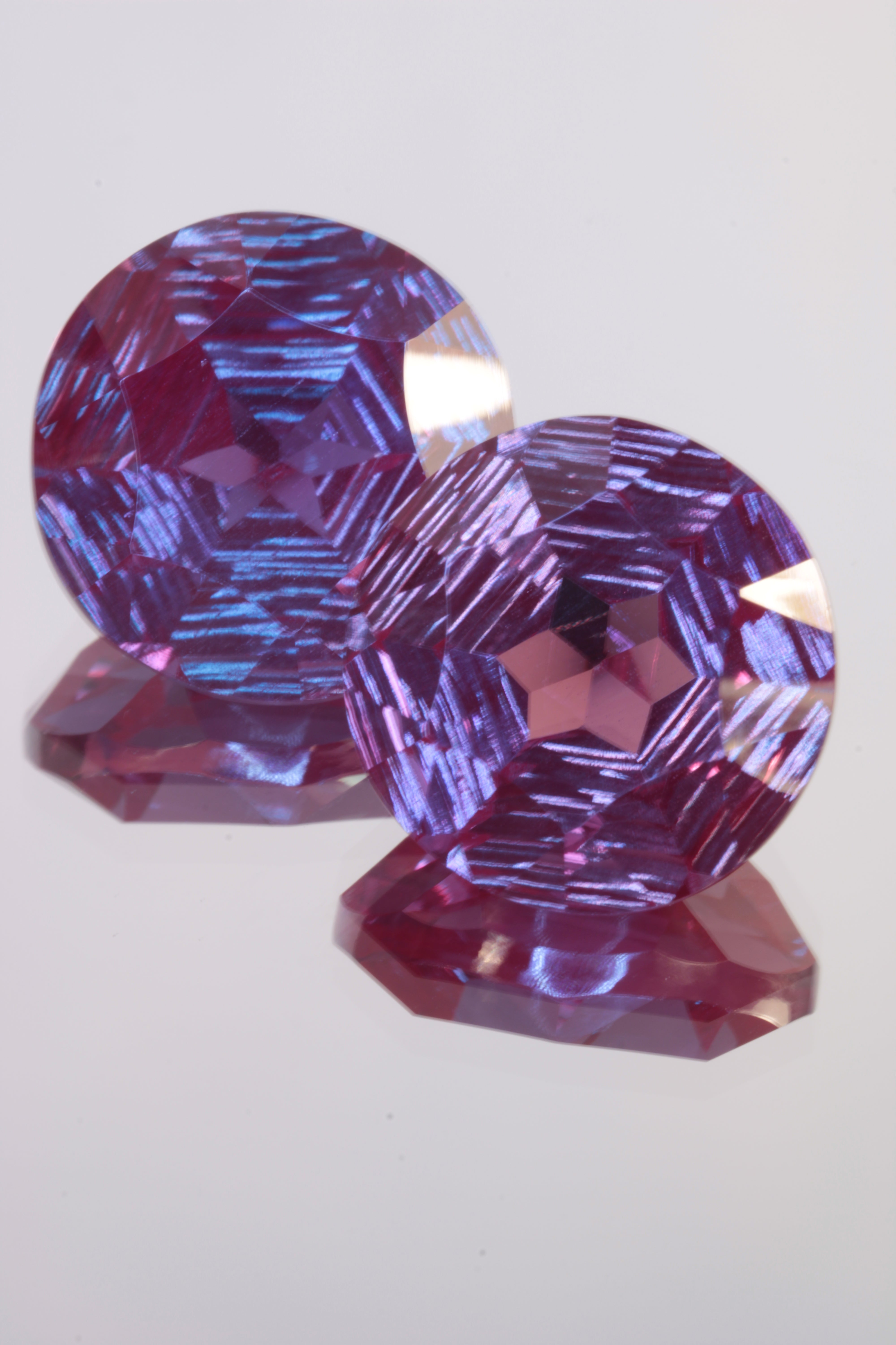 Fantasy Cut Laser Alexandrite Stones, Lab Created Red Glow Alexandrite