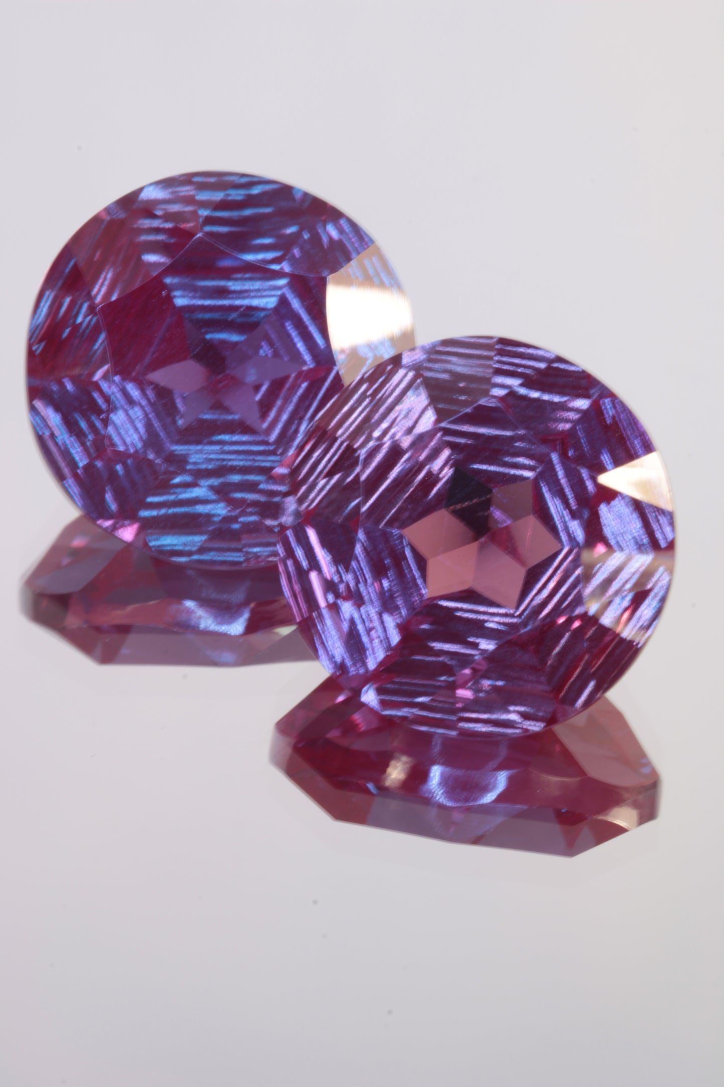 Fantasy Cut Laser Alexandrite Stones, Lab Created Red Glow Alexandrite