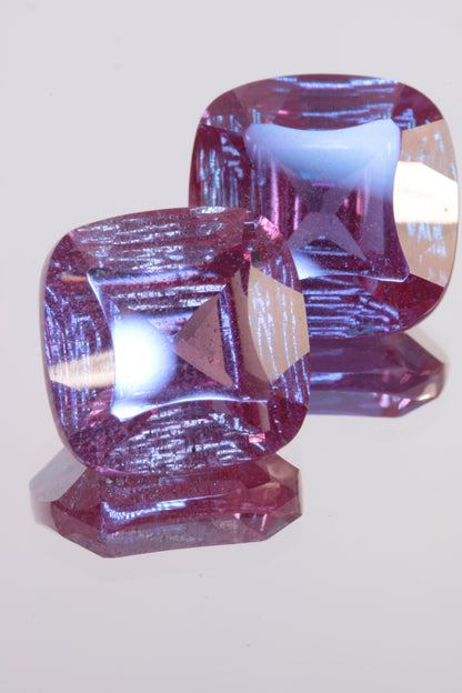 Fantasy Cut Laser Alexandrite Stones, Lab Created Red Glow Alexandrite