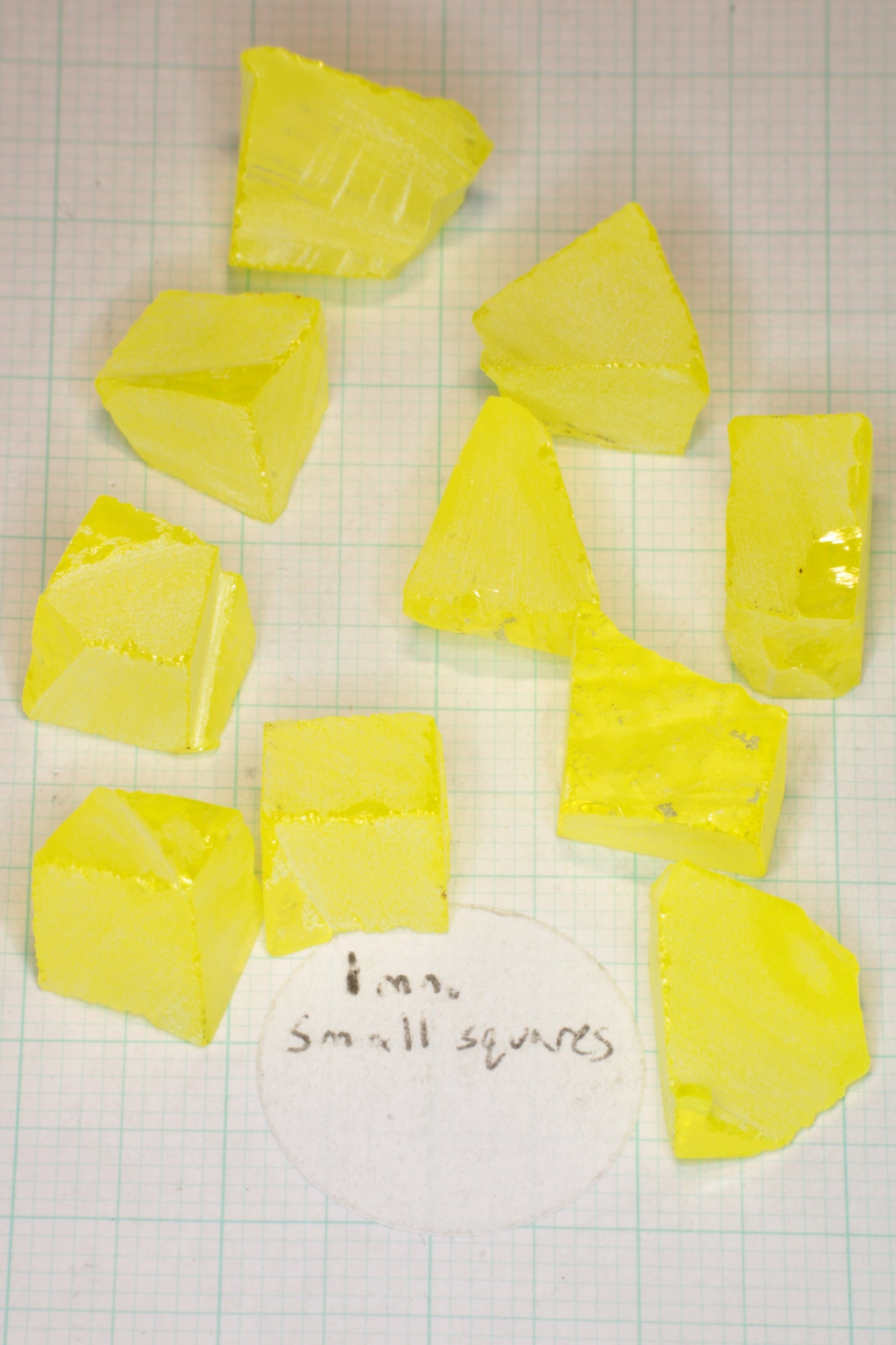 Glow in the Dark GAGG Lumogarnet Facet Rough 