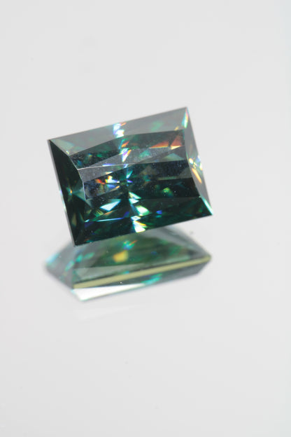 Dichroic Moissanite, Loose Yellow and Blue Faceted Gemstones