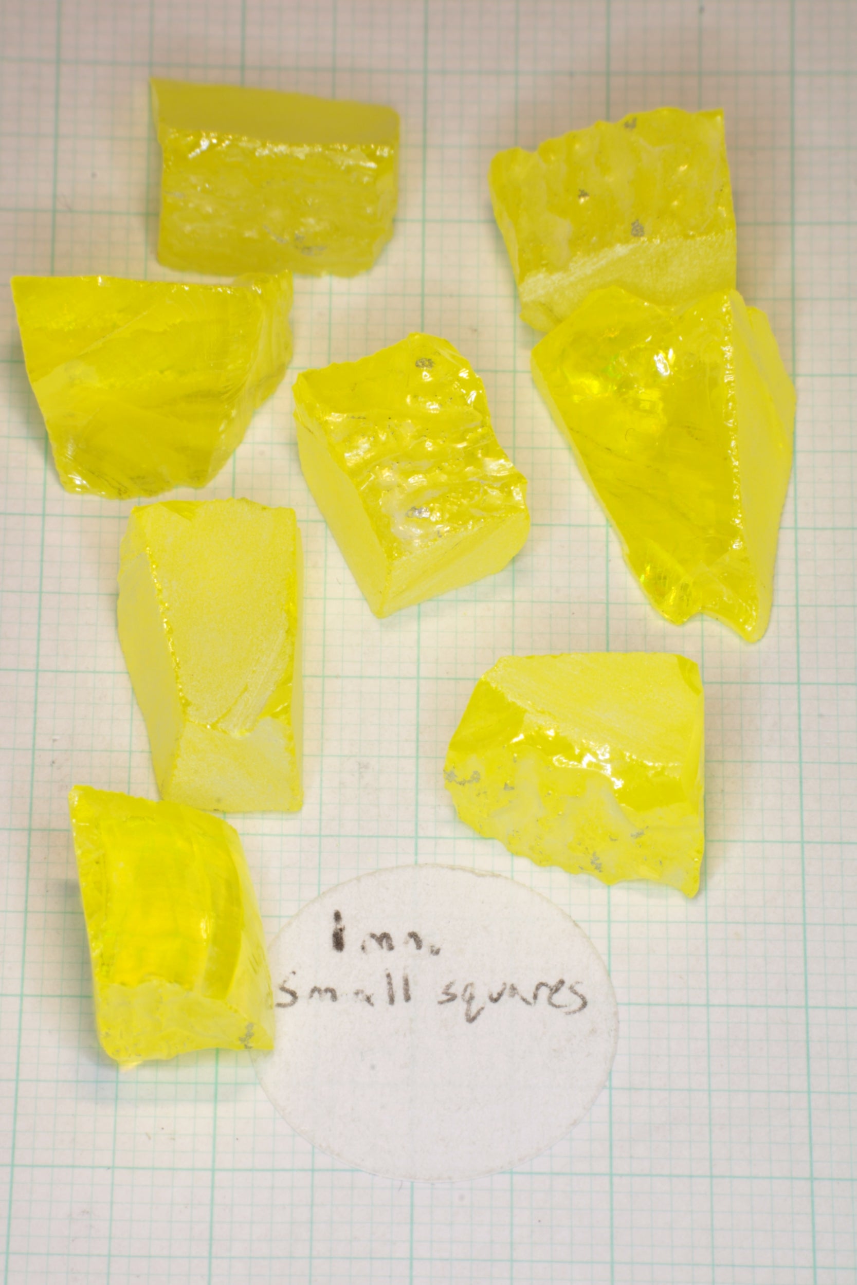 Glow in the Dark GAGG Lumogarnet Facet Rough 