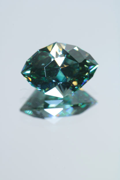 Dichroic Moissanite, Loose Yellow and Blue Faceted Gemstones