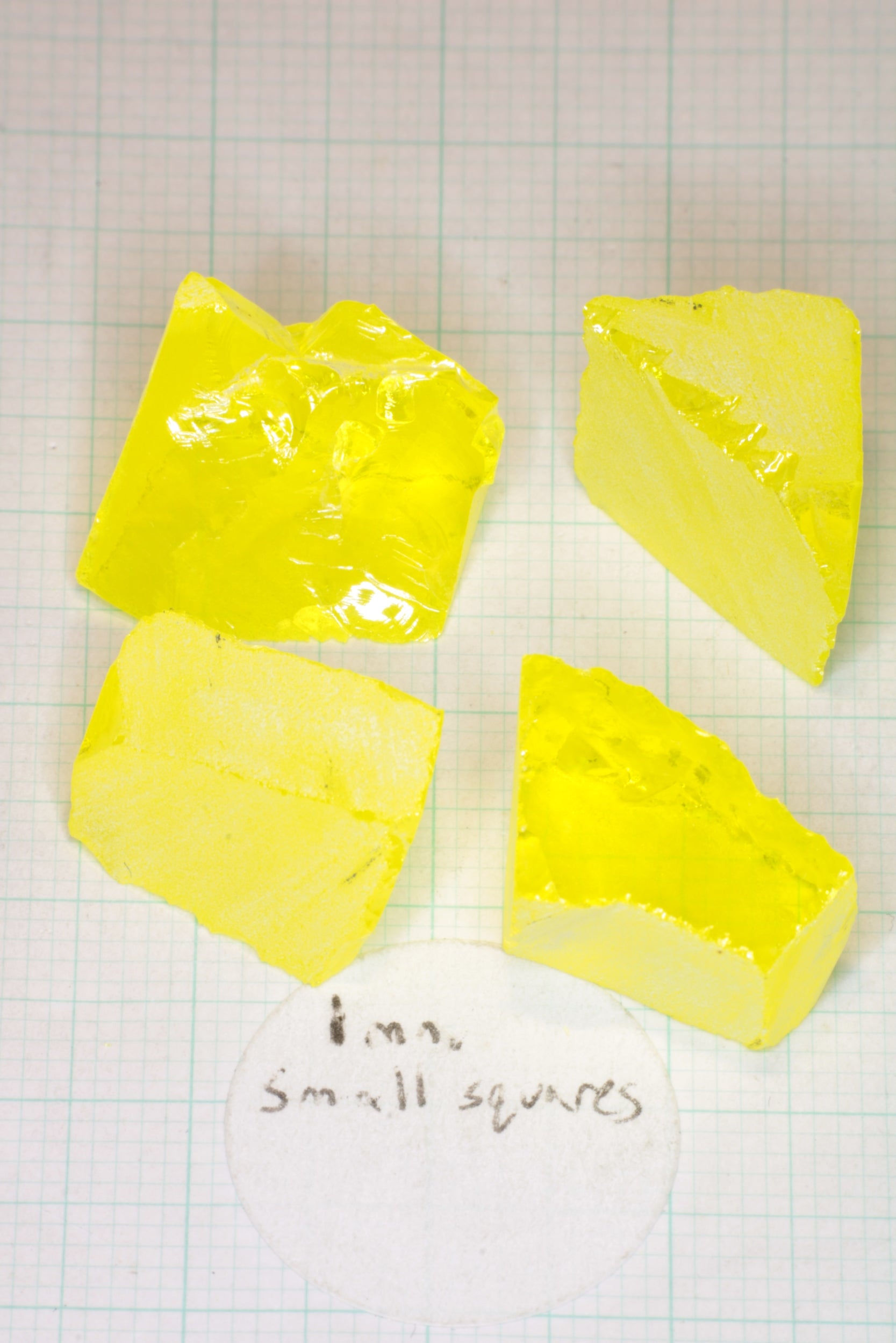 Glow in the Dark GAGG Lumogarnet Facet Rough 