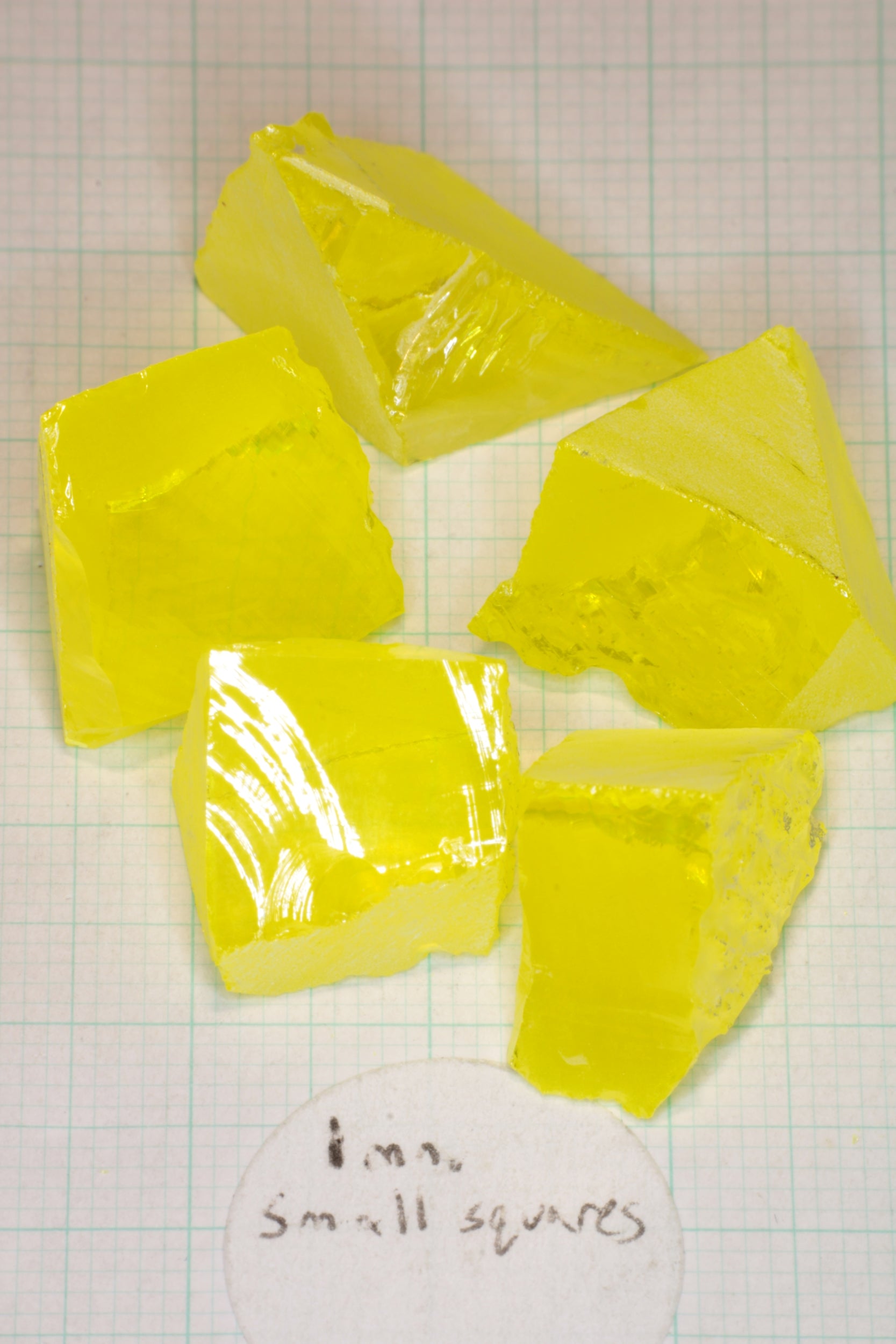 Glow in the Dark GAGG Lumogarnet Facet Rough 