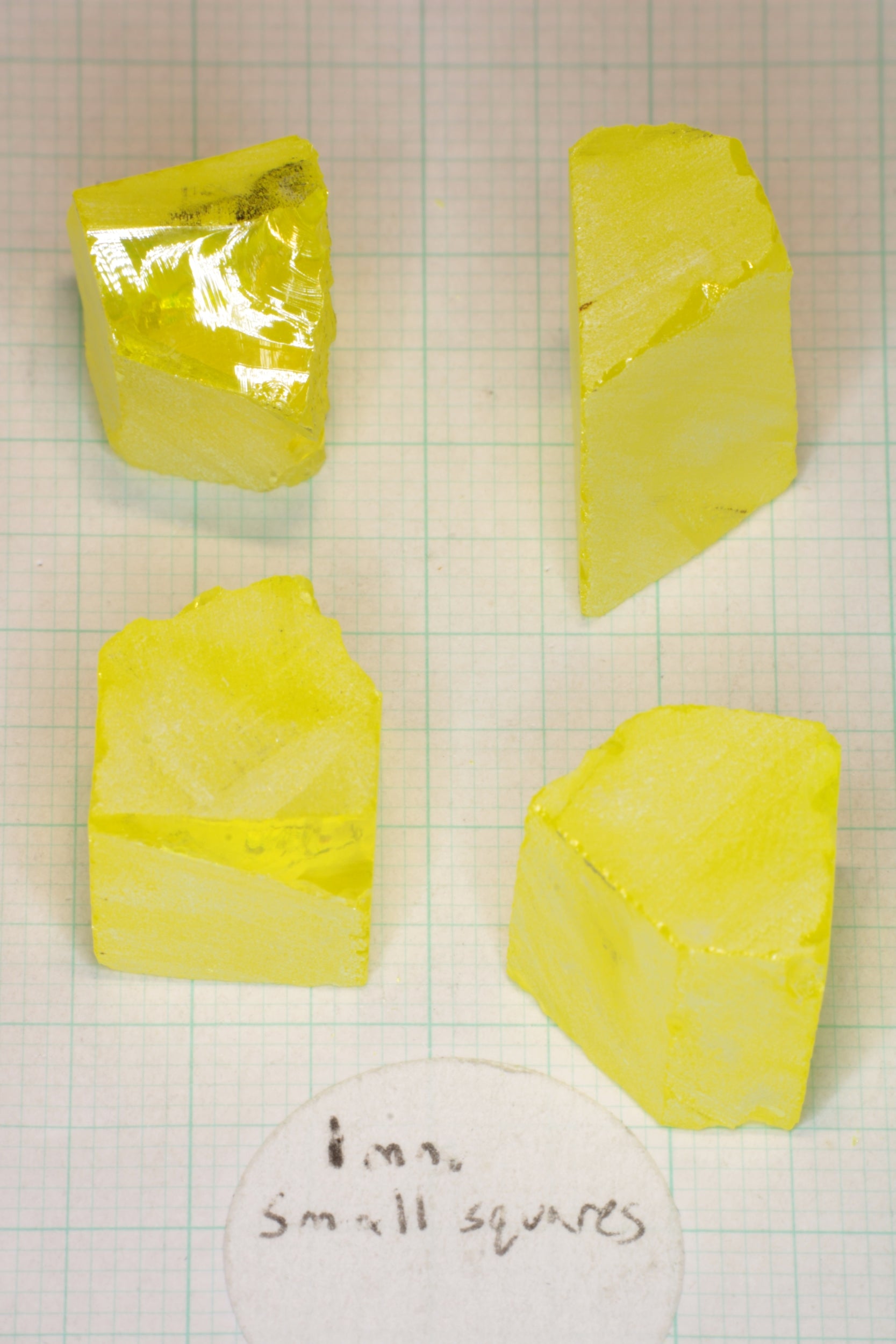 Glow in the Dark GAGG Lumogarnet Facet Rough 