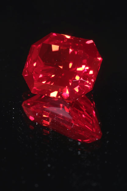 Blood Red Ruby Loose Faceted Stones Czochralski Pulled Crystal