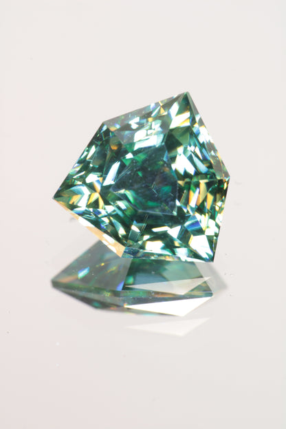 Dichroic Moissanite, Loose Yellow and Blue Faceted Gemstones