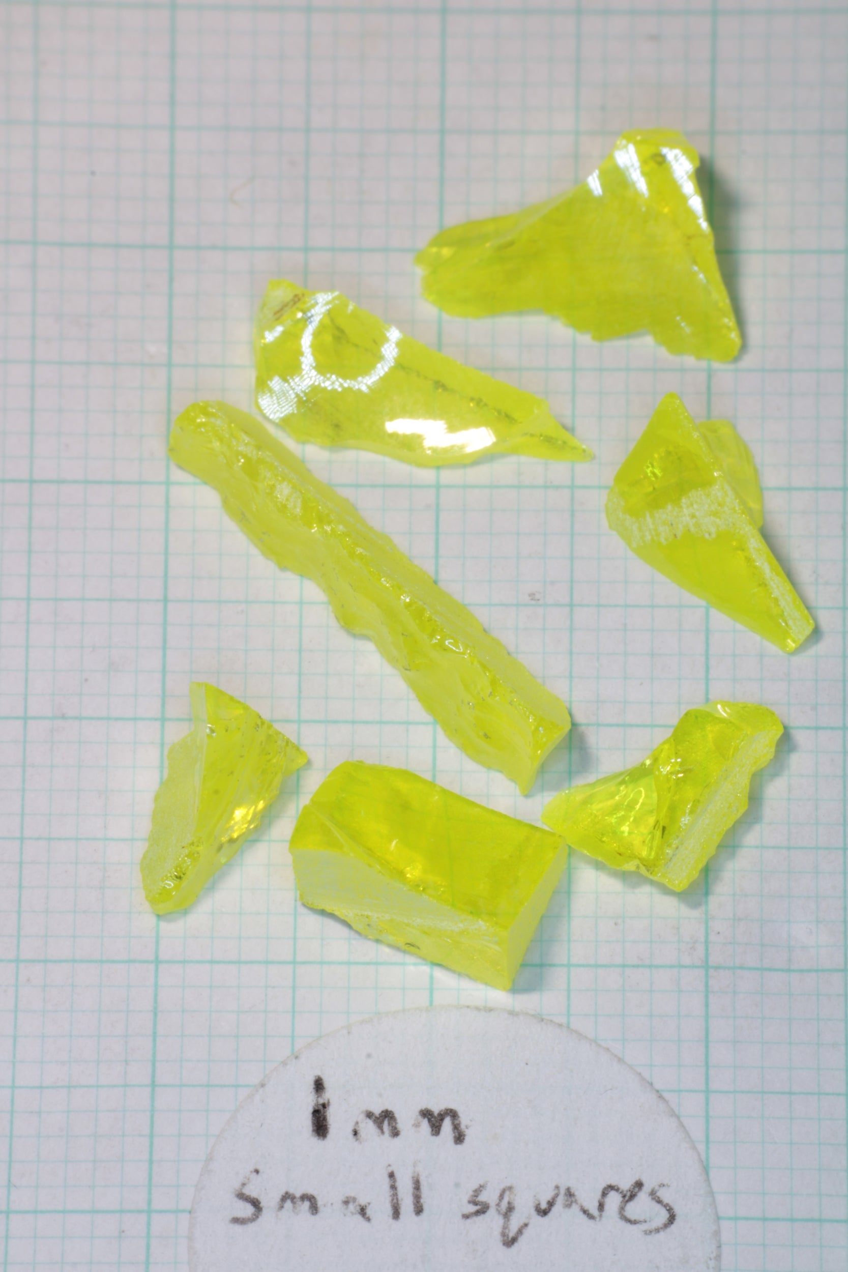 Glow in the Dark GAGG Lumogarnet Facet Rough 