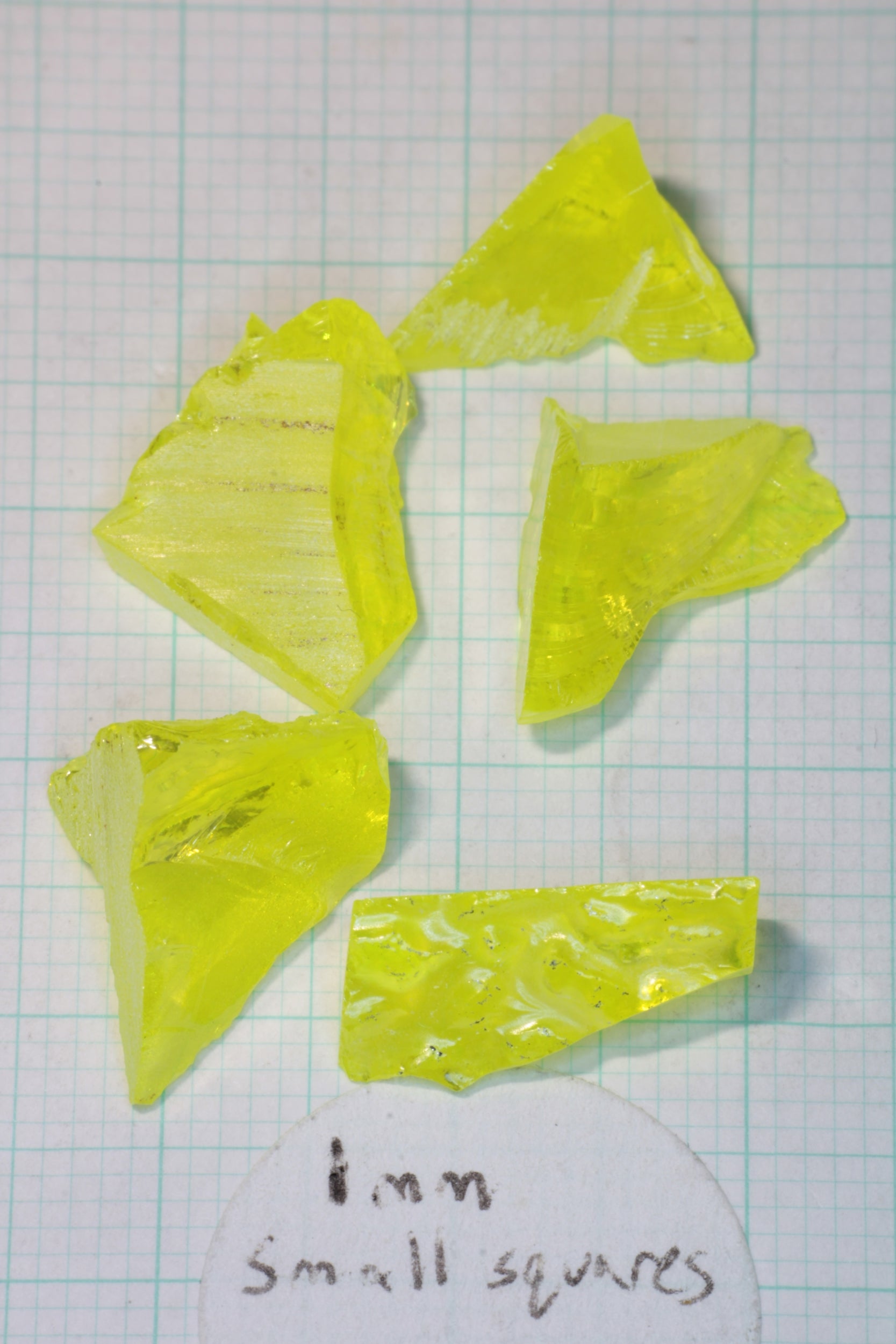 Glow in the Dark GAGG Lumogarnet Facet Rough 
