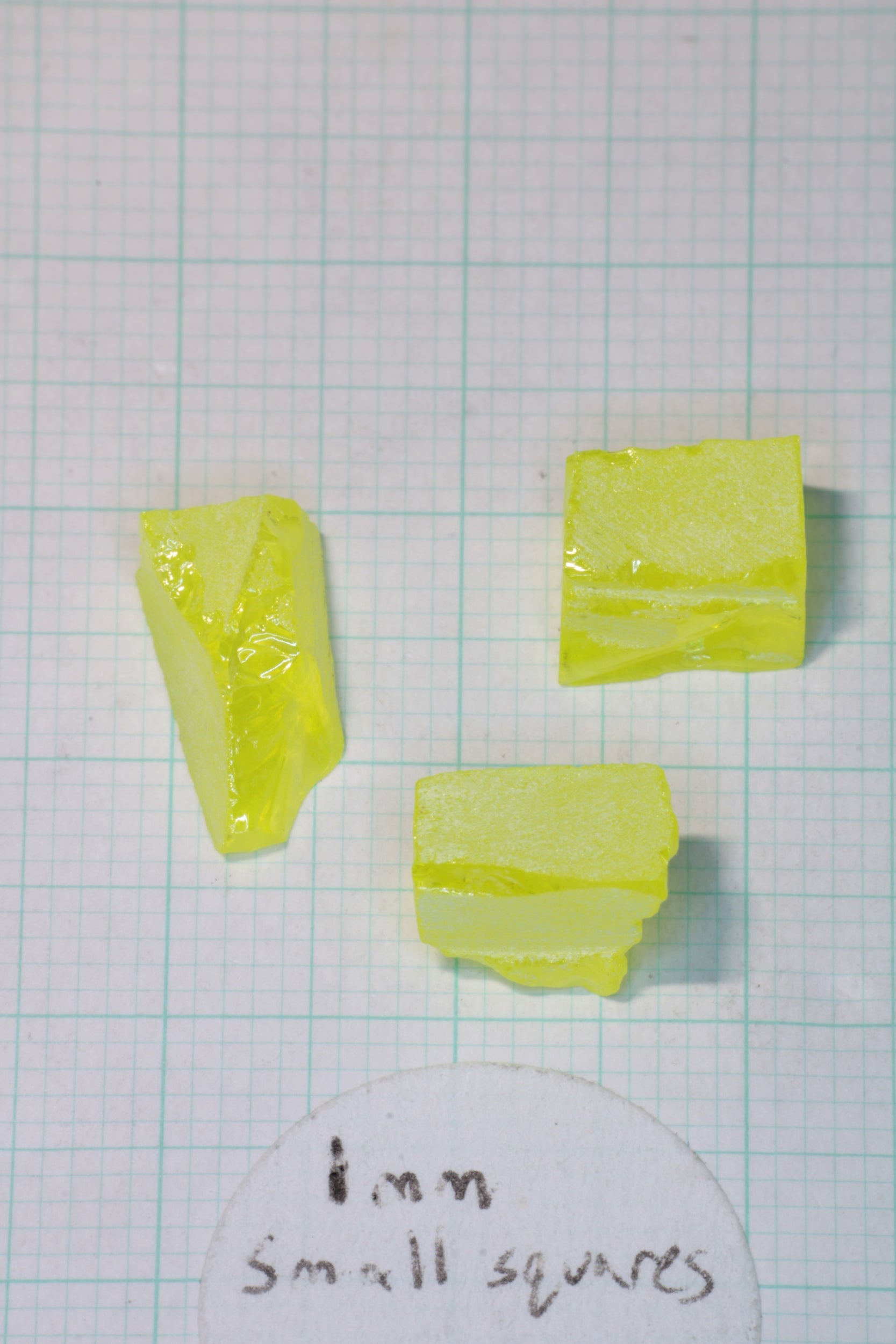 Glow in the Dark GAGG Lumogarnet Facet Rough 