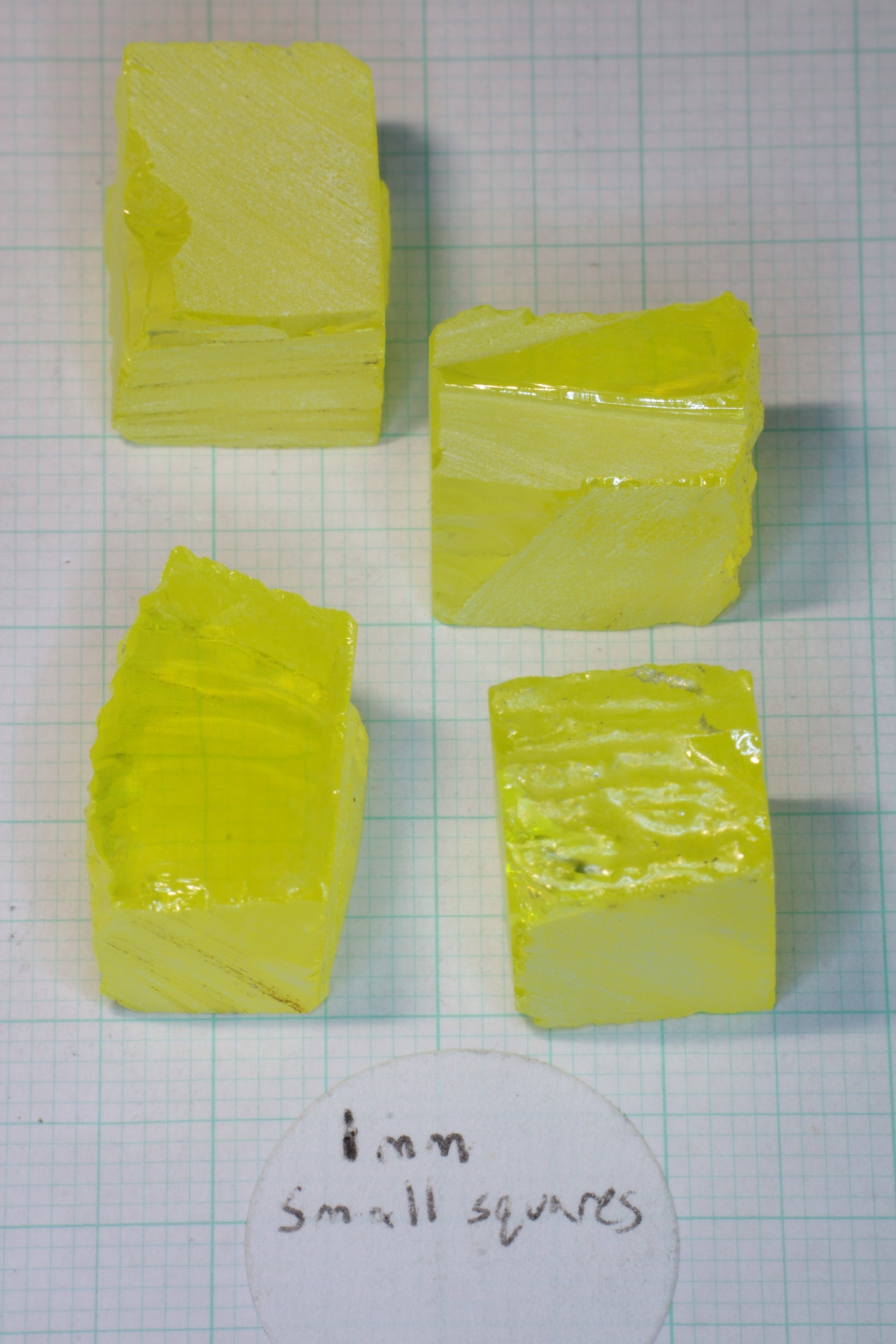 Glow in the Dark GAGG Lumogarnet Facet Rough 