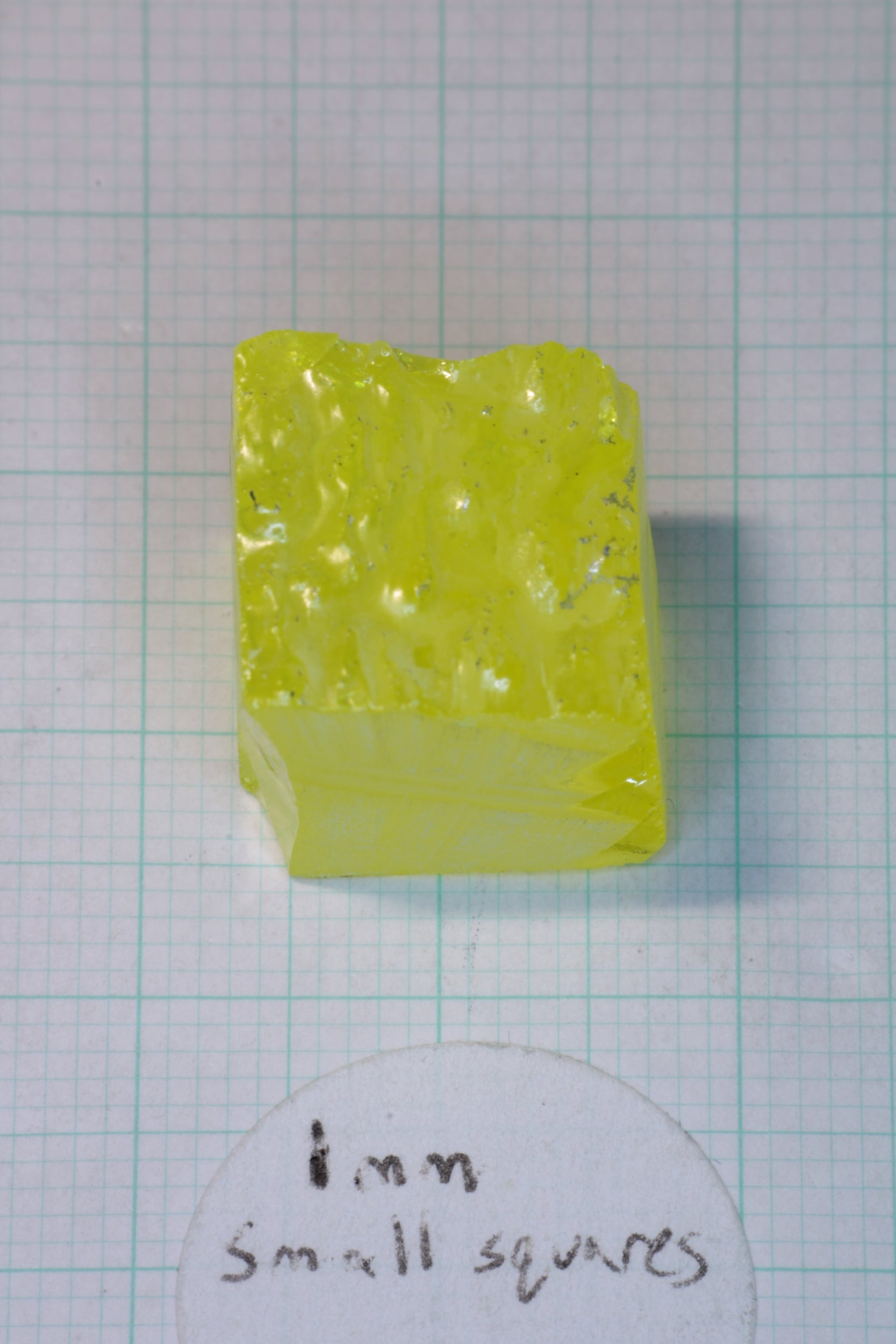 Glow in the Dark GAGG Lumogarnet Facet Rough 
