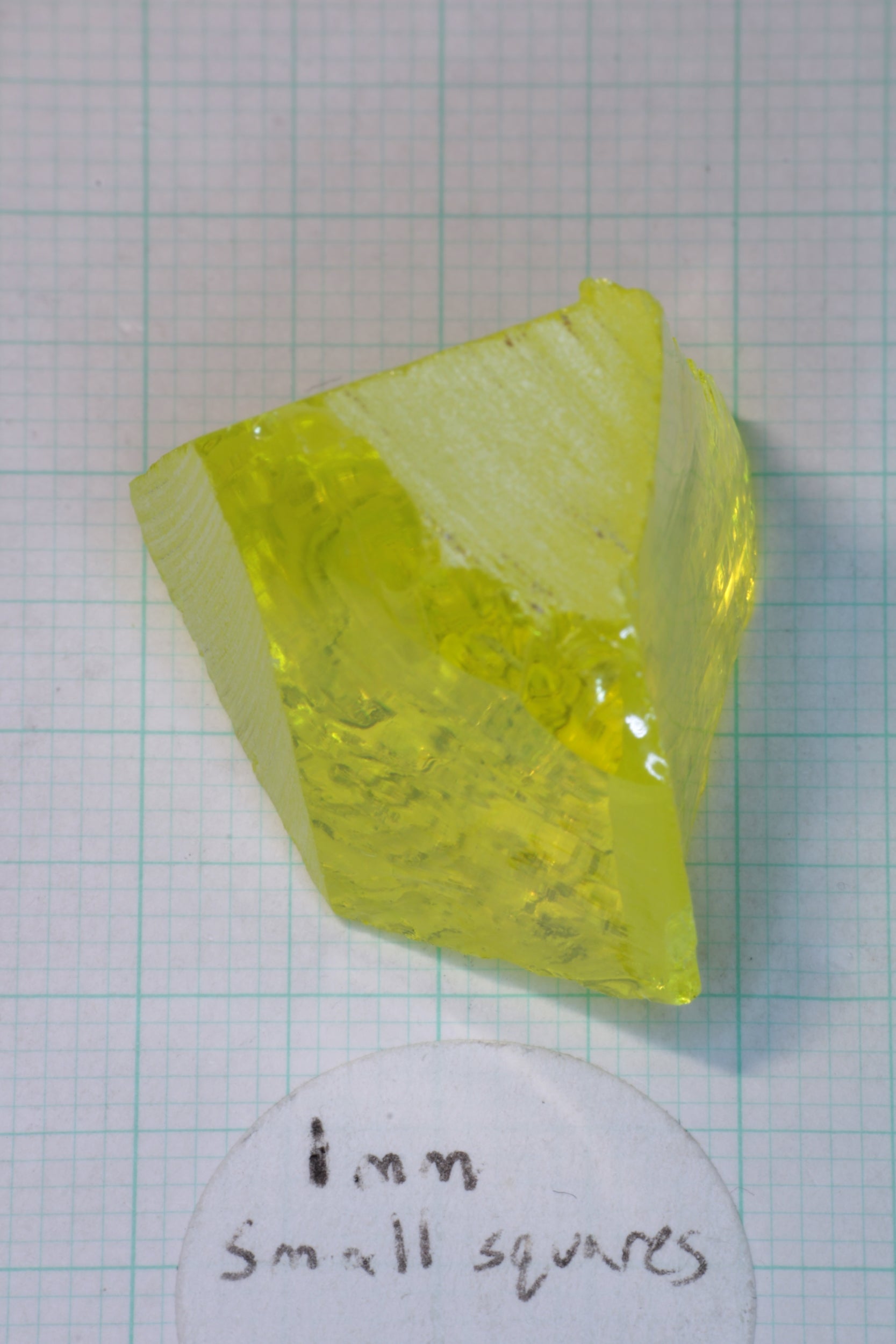 Glow in the Dark GAGG Lumogarnet Facet Rough 