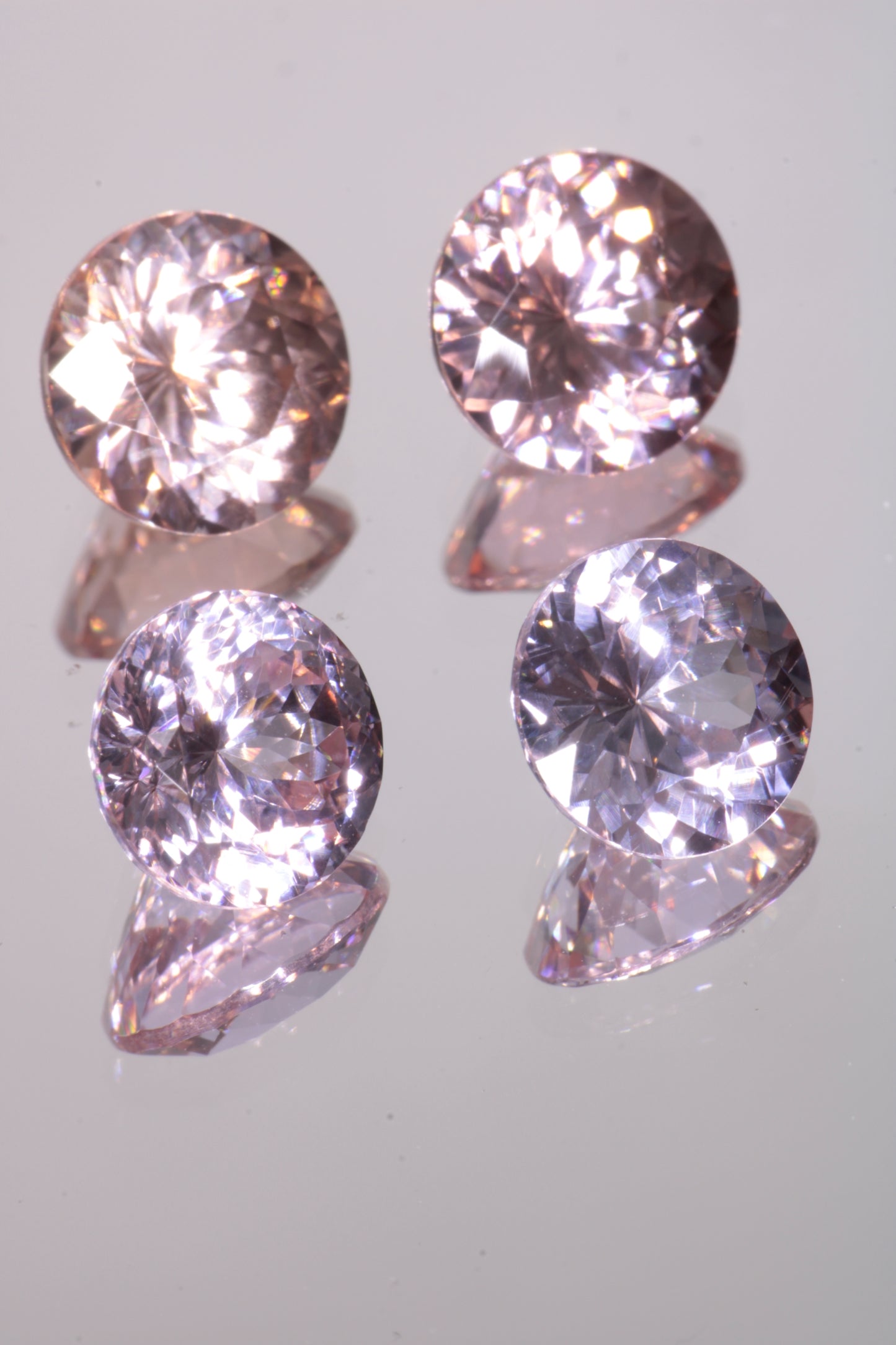 Lab Perovskite Cut Gems, Pink to Orange Red Laser YAP