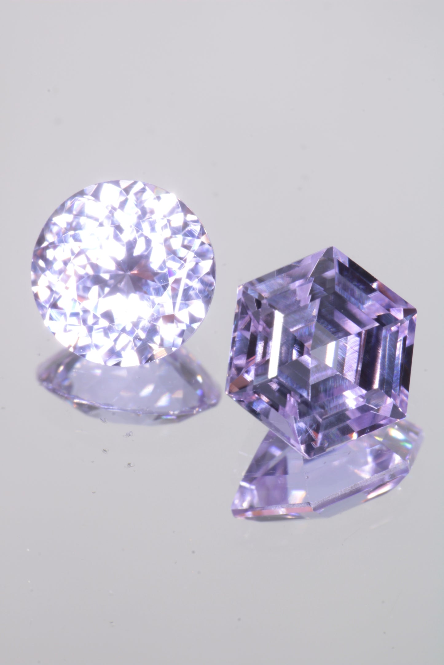 Lab Perovskite Cut Gems, Pink to Orange Red Laser YAP