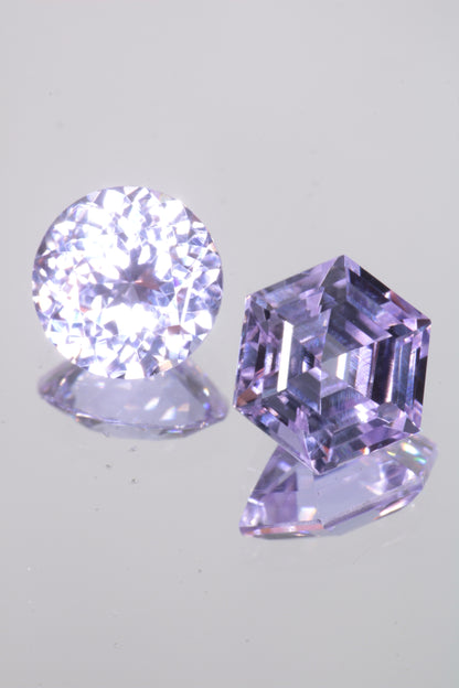 Lab Perovskite Cut Gems, Pink to Orange Red Laser YAP