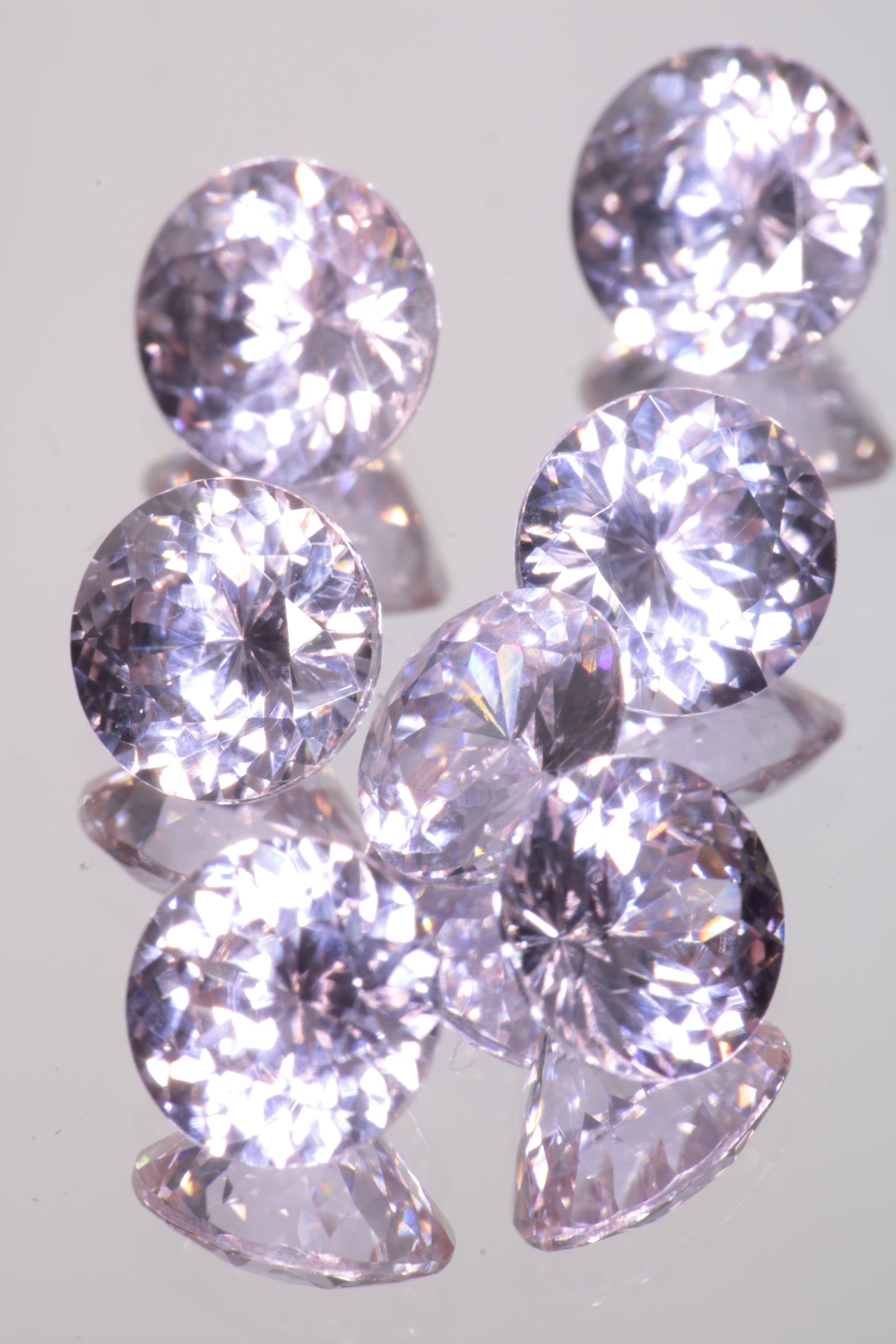 Lab Perovskite Cut Gems, Pink to Orange Red Laser YAP